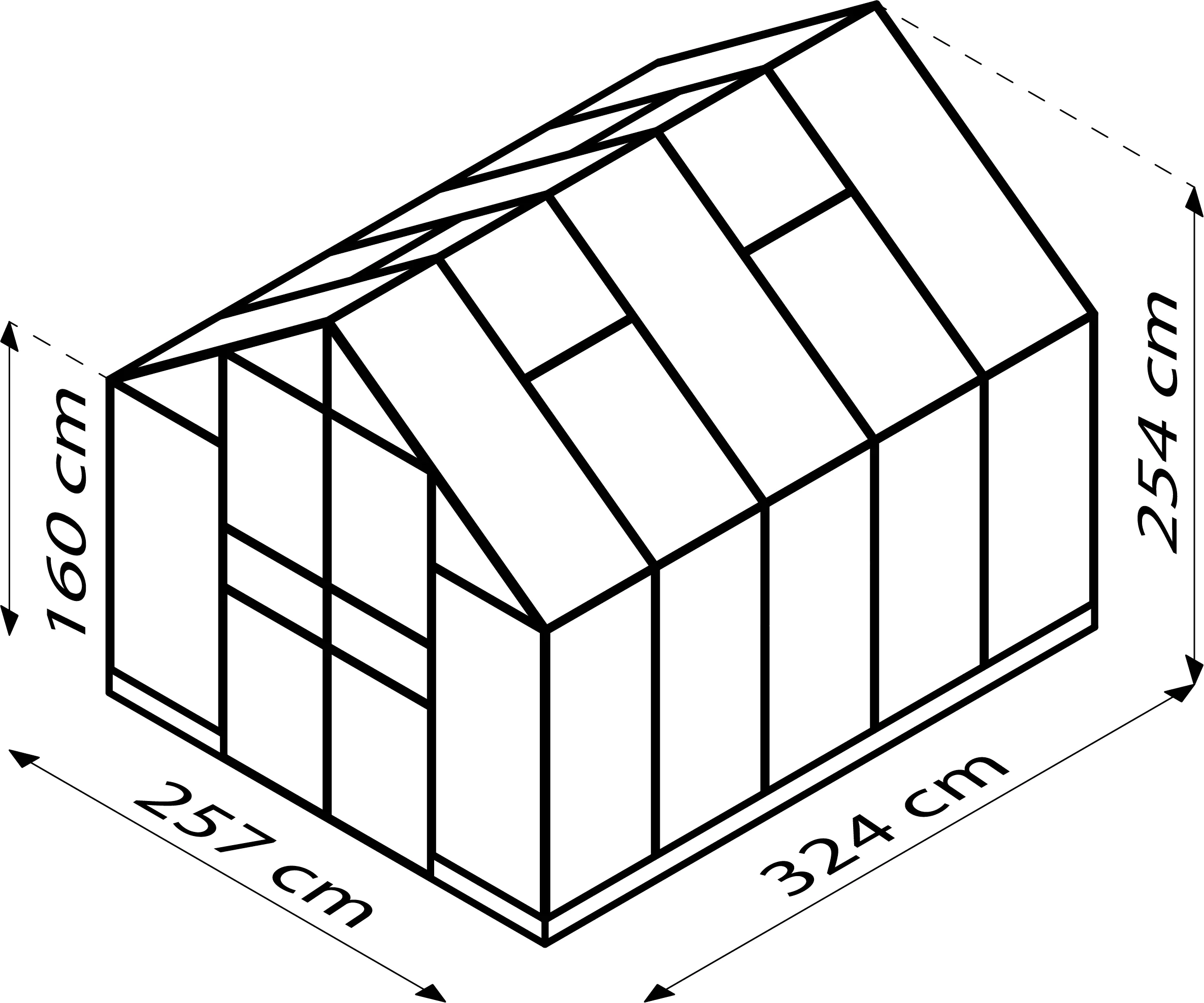 Vitavia Gewächshaus Domus 8300 257 x 324 cm 3 mm Sicherheitsglas