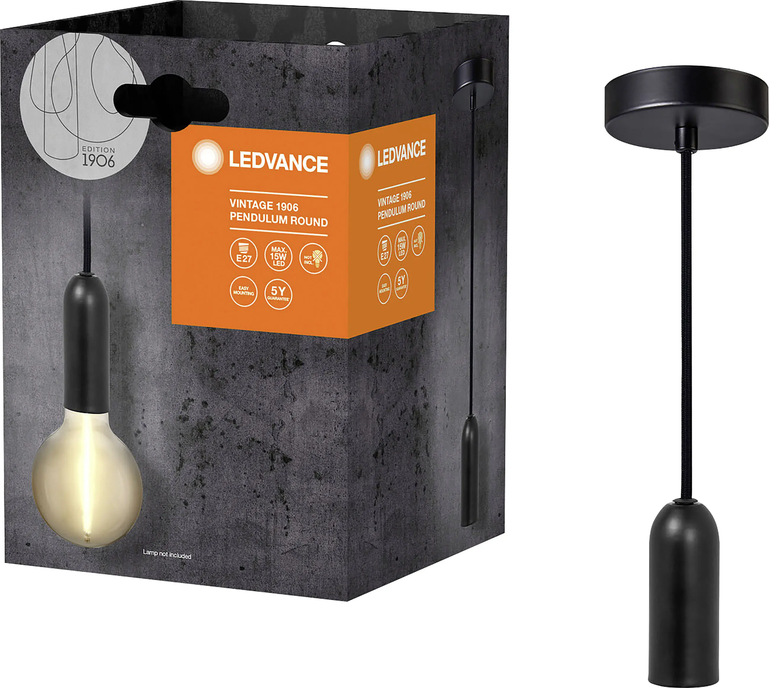 Ledvance Pendelleuchte schwarz Pendulum E27 164 cm