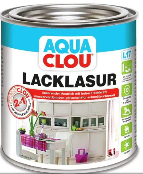 Aqua Clou Lacklasur L17 750 ml eiche mittel seidenmatt Aqua Clou Lacklasur L17 750 ml eiche mittel seidenmatt