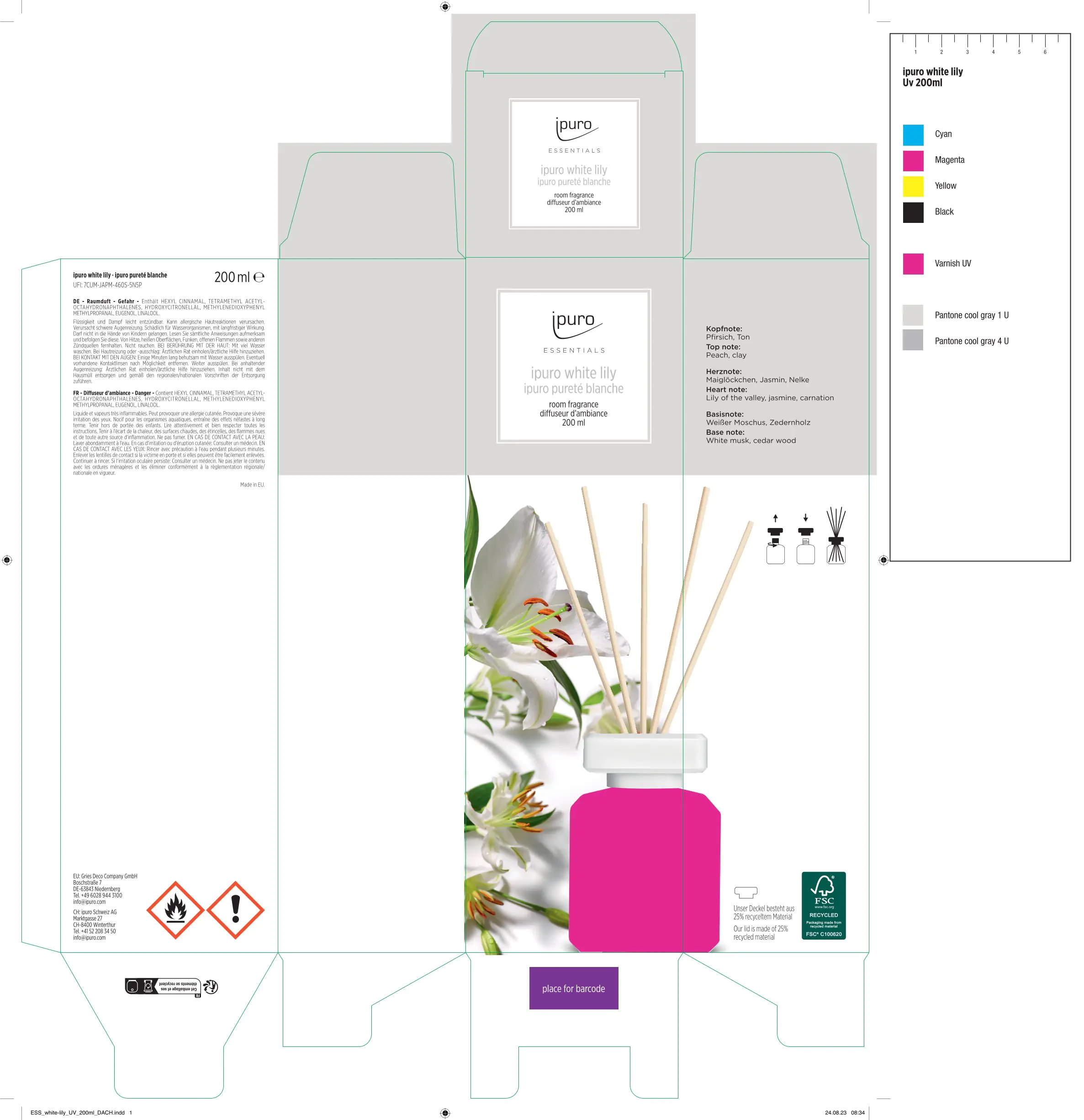 ipuro ESSENTIALS Raumduft White Lily 200 ml