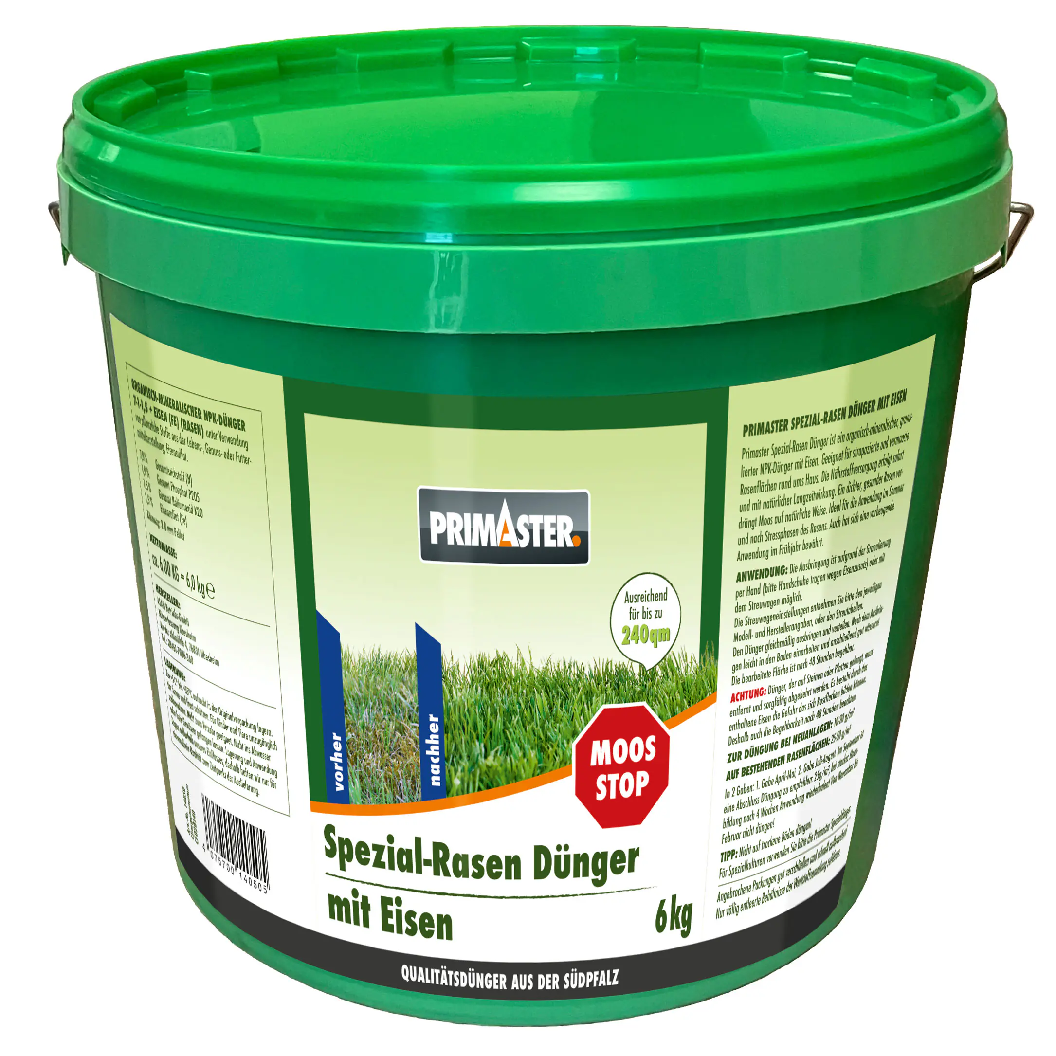 Primaster Bio Spezial-Rasendünger Moos Stop 6 kg