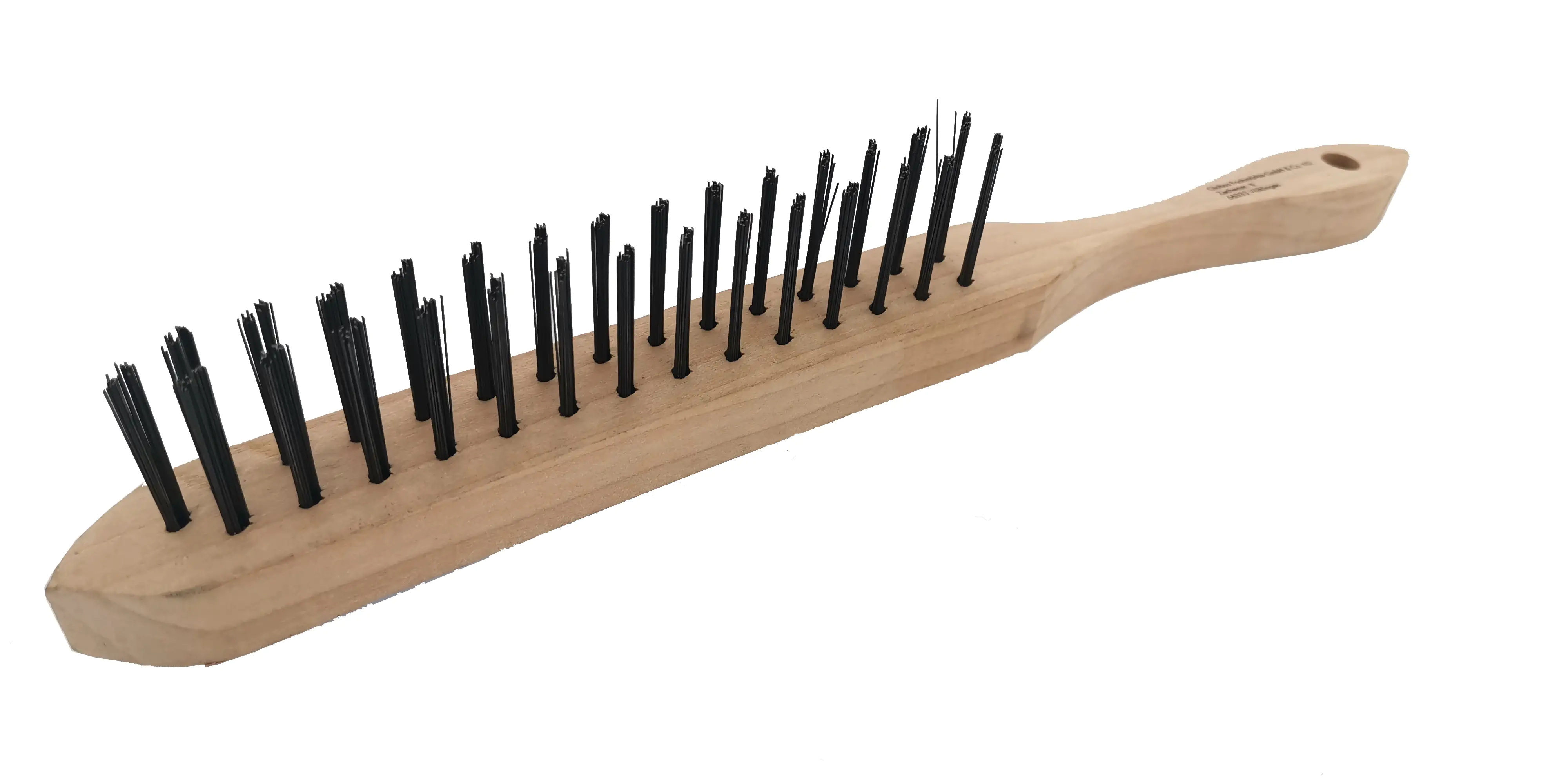 TrendLine Drahtbürste 2-reihig Stahl mit Holzgriff