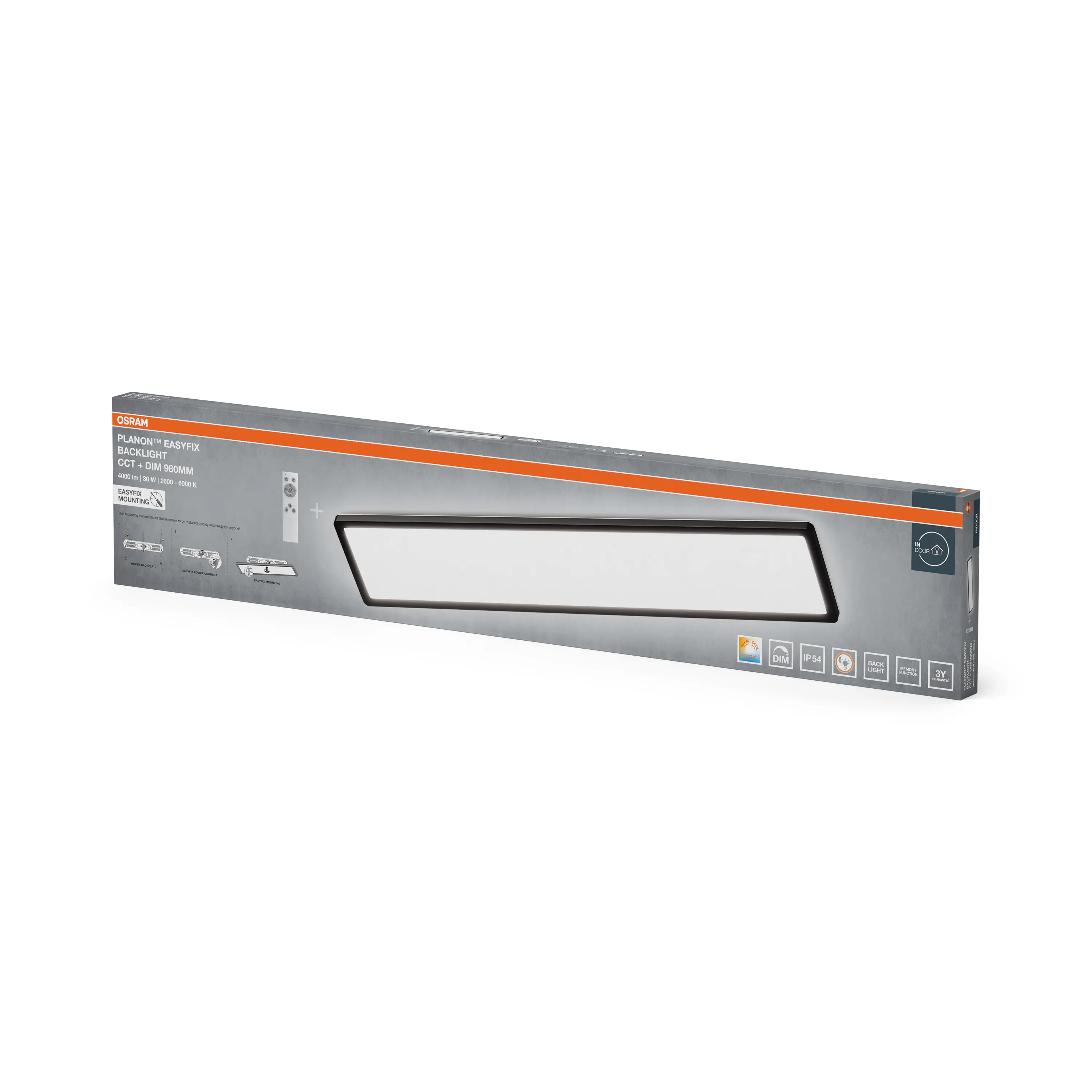 Osram LED-Panel Planon Easyfix 98 x 20 cm schwarz warmweiß