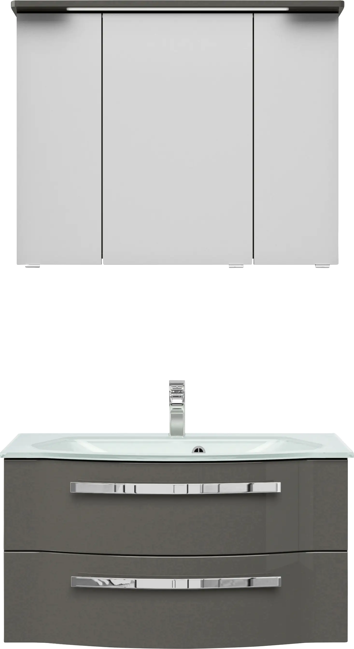4017026106599 Pelipal Badblock Fokus 4005 Lack steingrau Hochglanz, Breite 92 cm