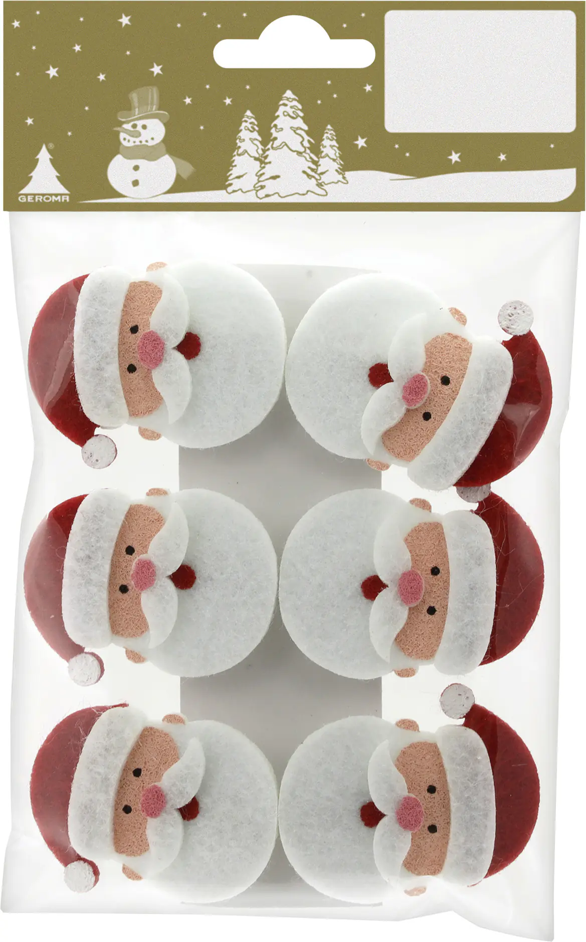 Dekoclips Santa Filz 5 cm rot-weiß 6 Stück Dekoclips Santa Filz 5 cm rot-weiß 6 Stück