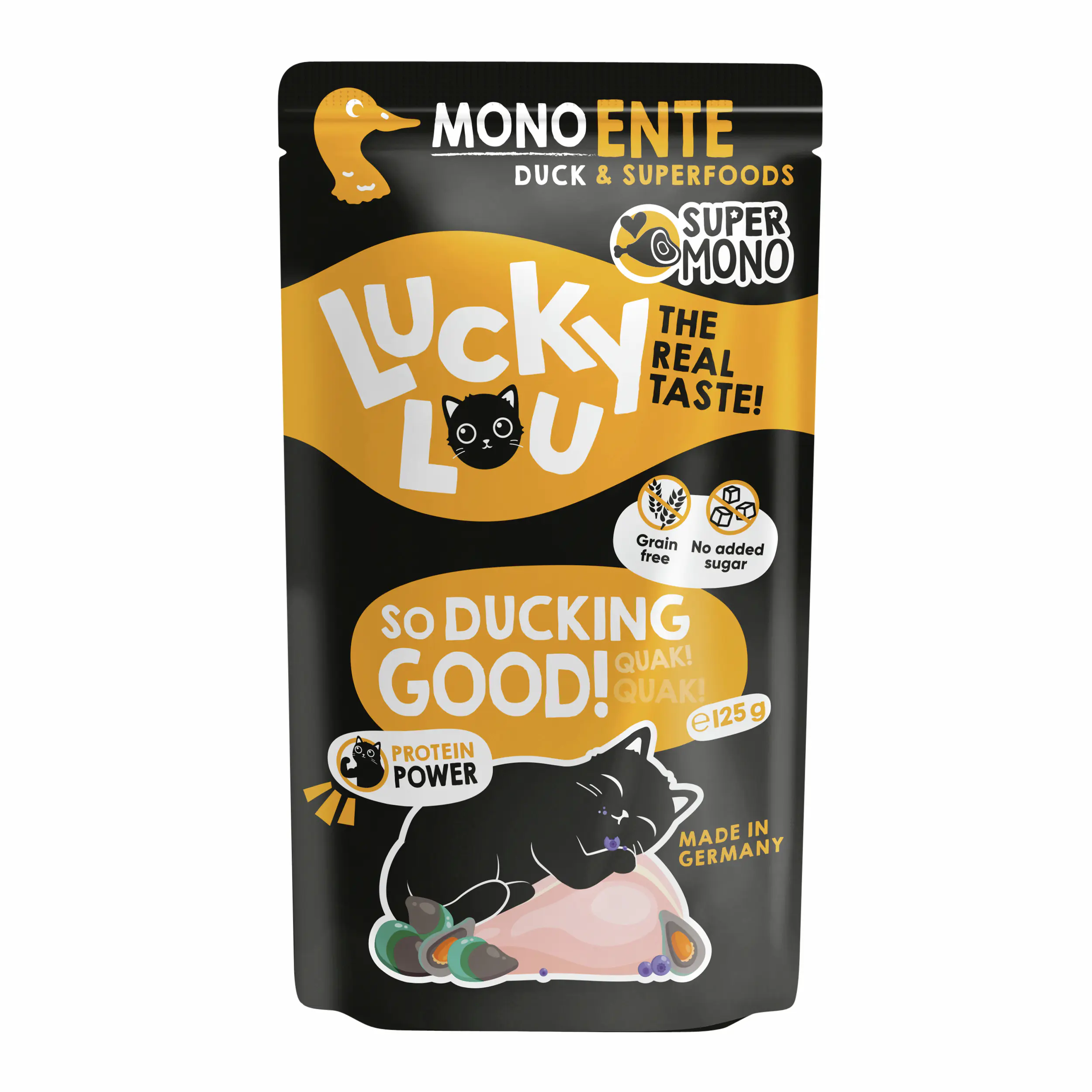 Lucky Lou SuperMono Katzennassfutter Adult getreidefrei 125 g Ente