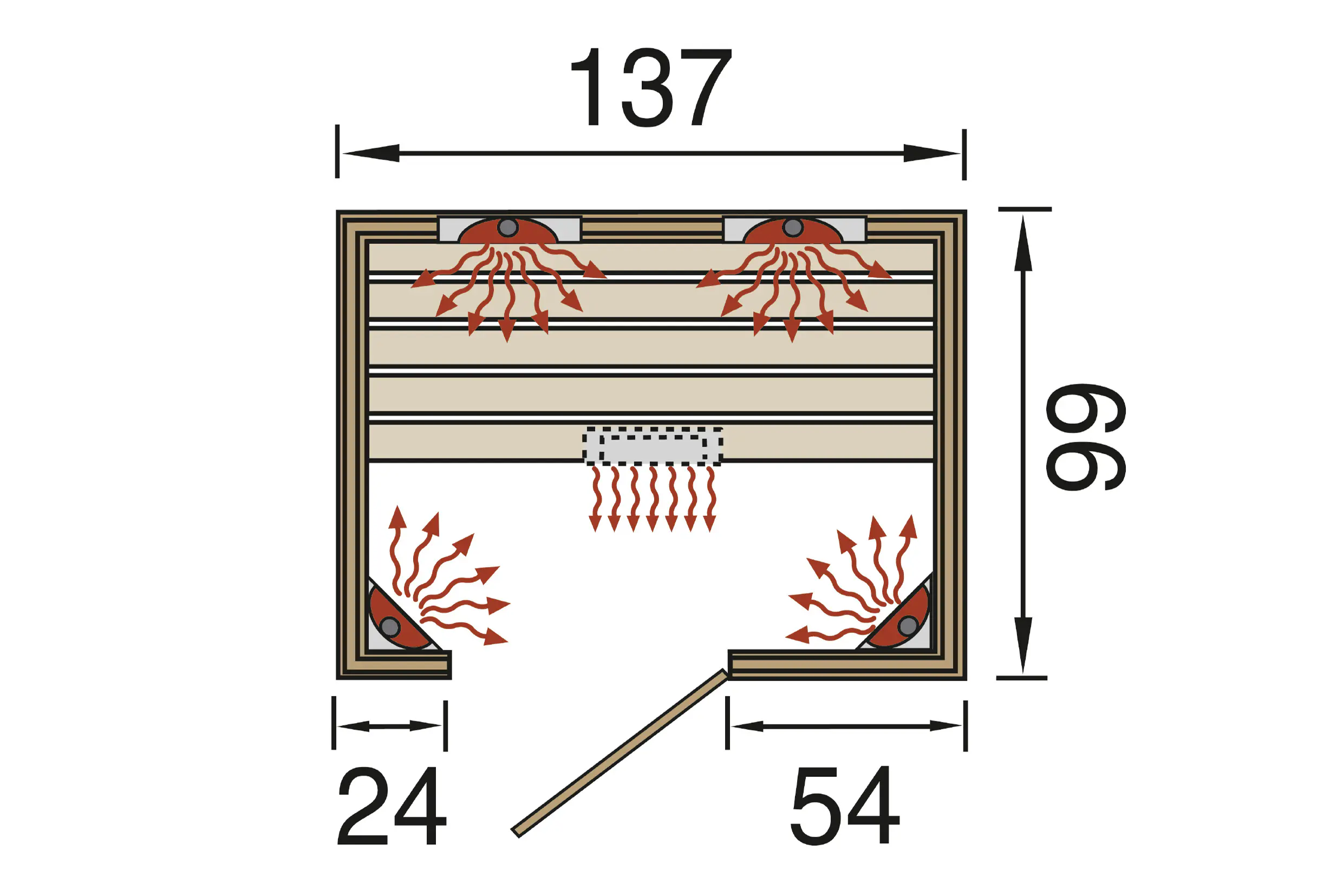 Weka Infrarotkabine Tanilla 2 2050 Watt Weka Infrarotkabine Tanilla 2 2050 Watt