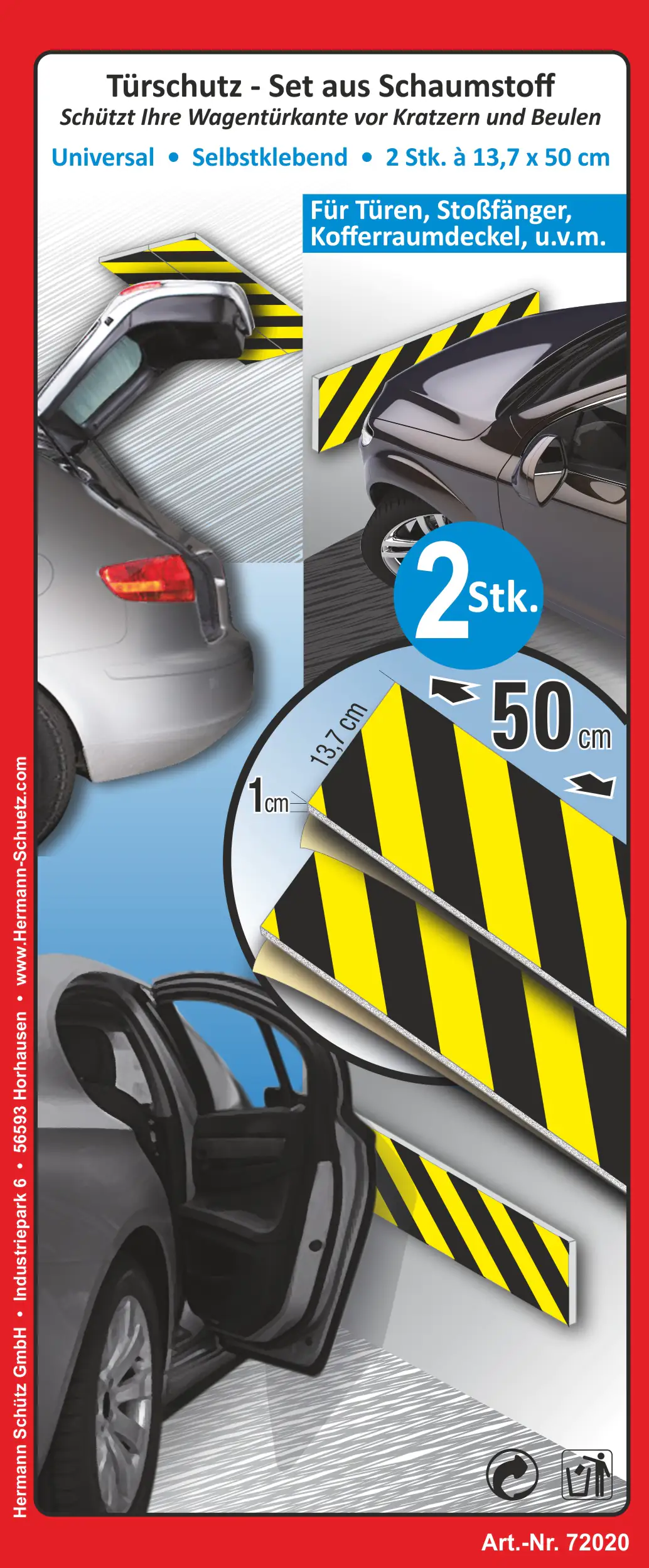 Hermann Schütz Türschutz-Set aus Schaumstoff selbstklebend 2er-Set 