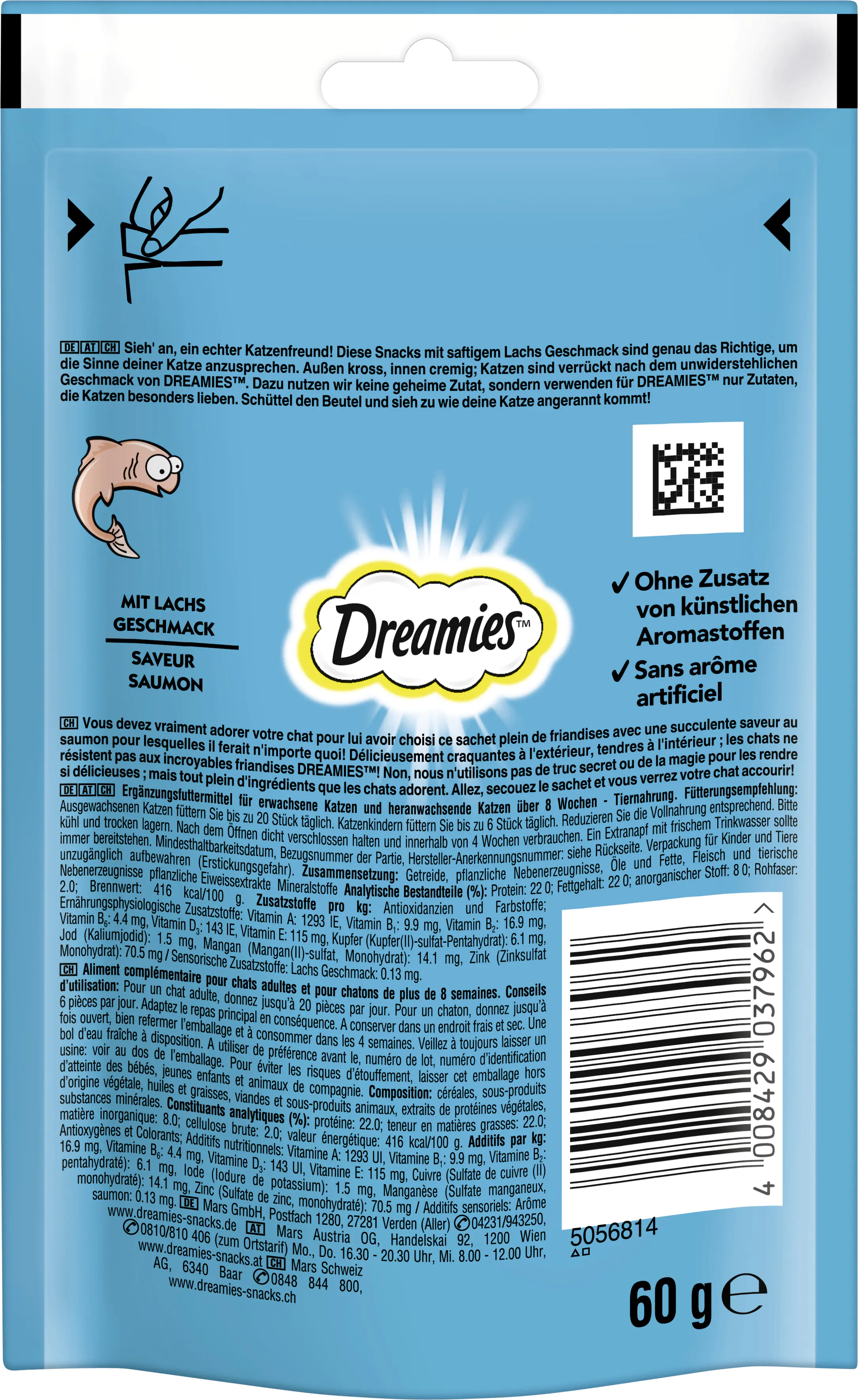 Dreamies Katzensnack Lachs 60 g Dreamies Katzensnack Lachs 60 g