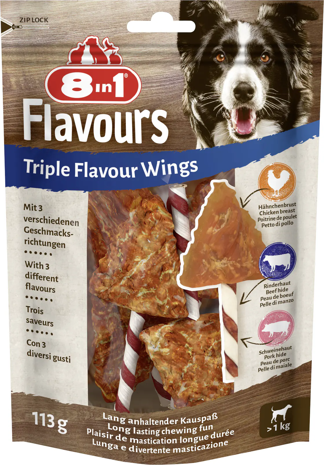 8in1 Flavours Kaustange Triple Flavour Wings 113 g