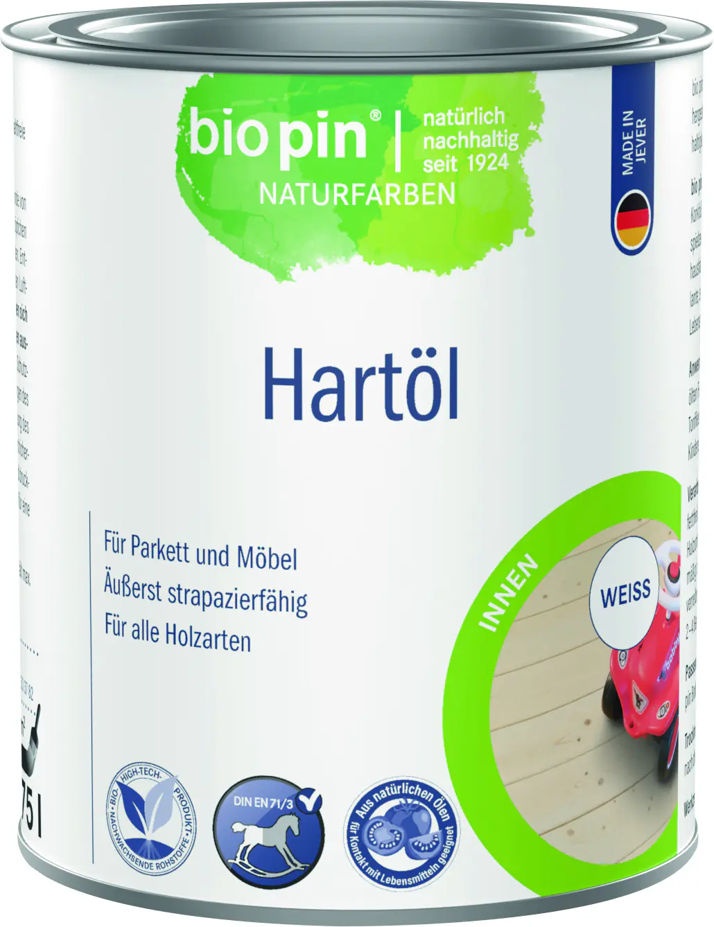 Biopin Naturfarben Teaköl 750 ml weiß