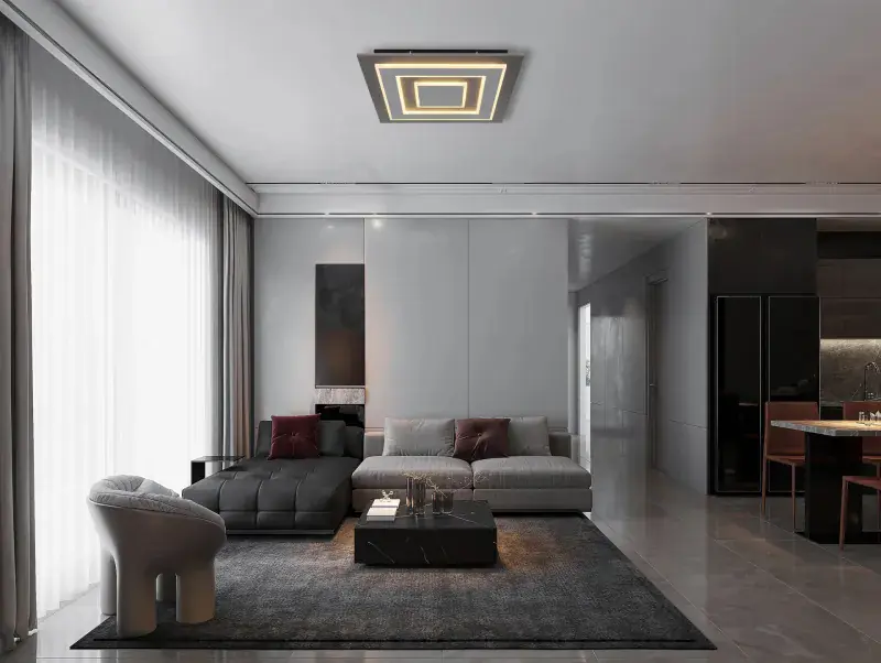 Globo Deckenleuchte Jayden 48 x 48 cm anthrazit warmweiß