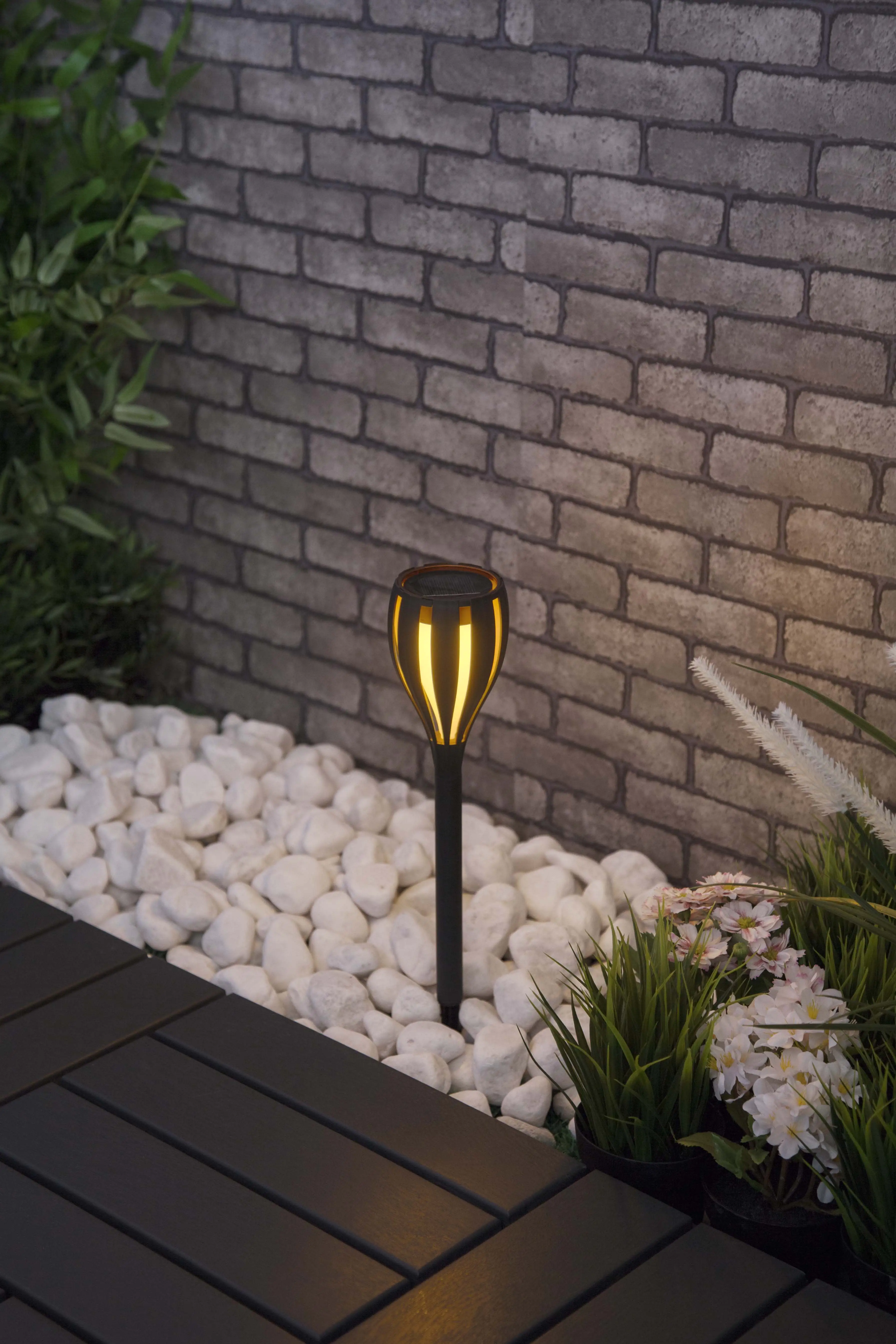 TrendLine LED Solarleuchte 4er Set mit Erdspieß grau