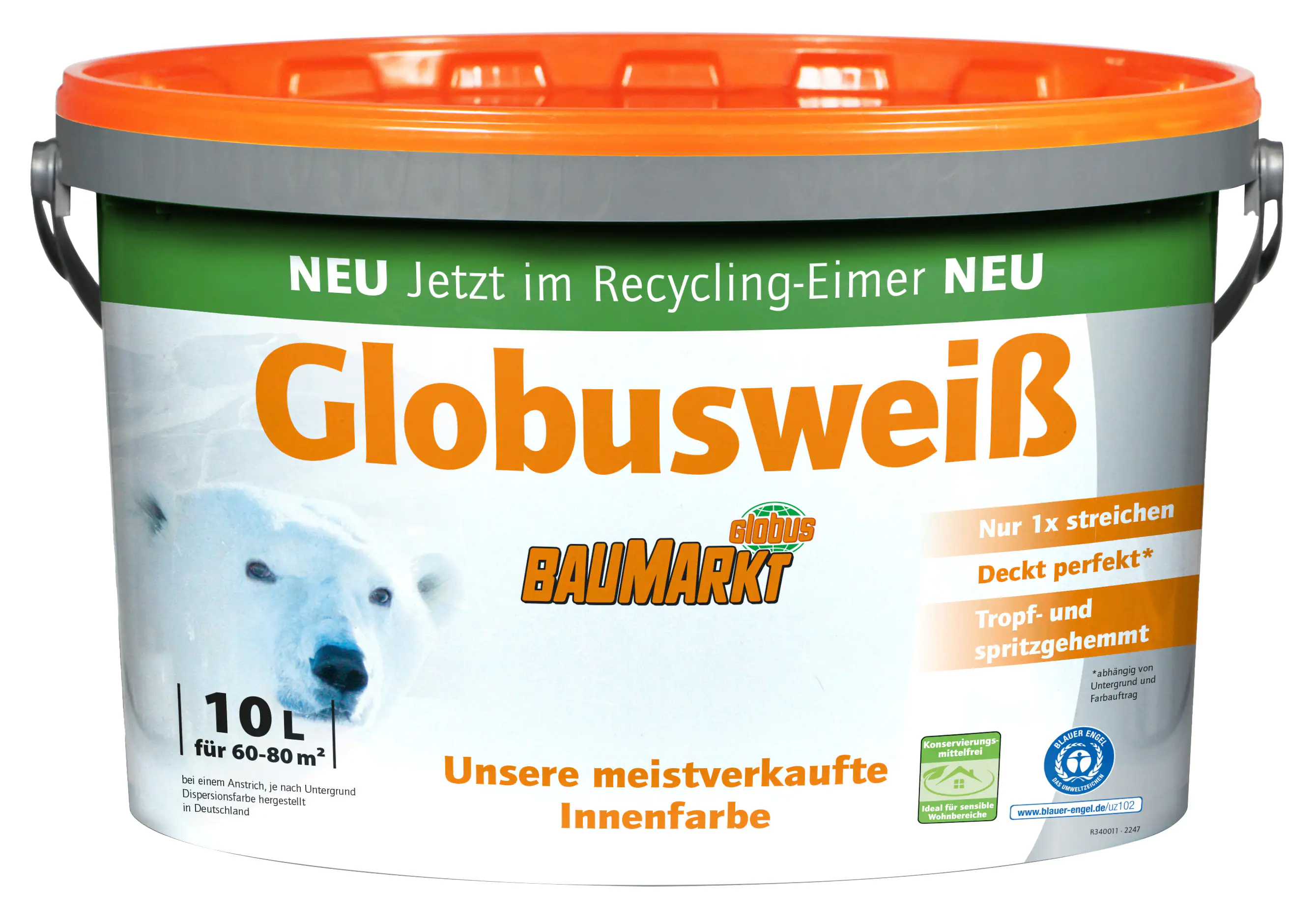 Globusweiss 10 l weiß matt konservierungsmittelfrei Globusweiss 10 l weiß matt konservierungsmittelfrei