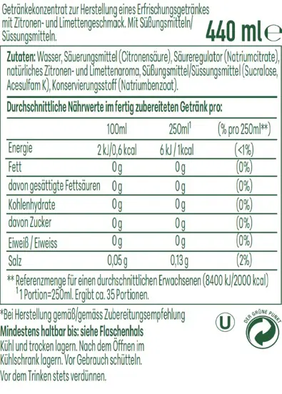Sodastream Drink Mix Sirup 7 UP Zero 440 ml