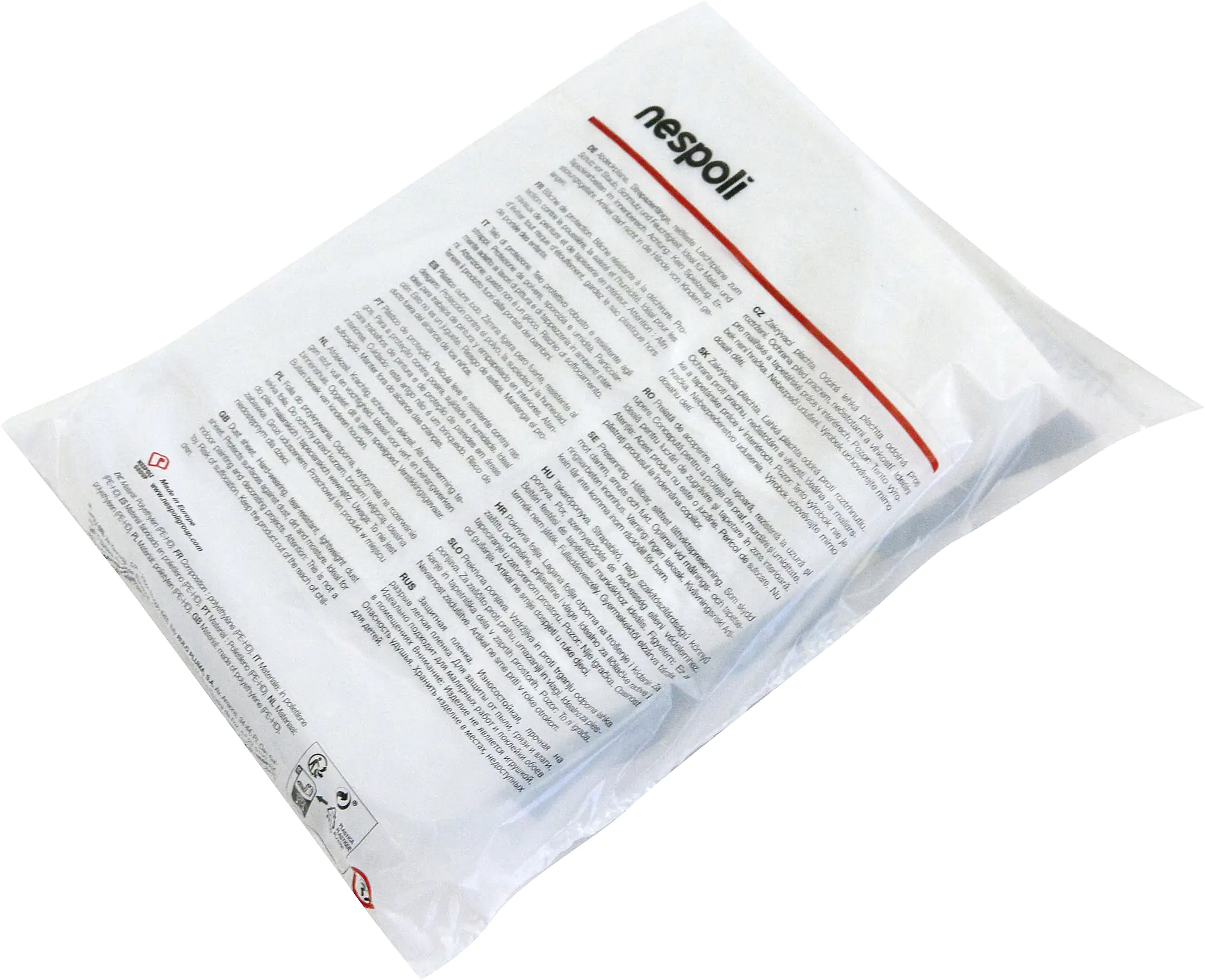 Nespoli Abdeckplane 8,5 my 4 x 12,5 m = 50 m² transparent