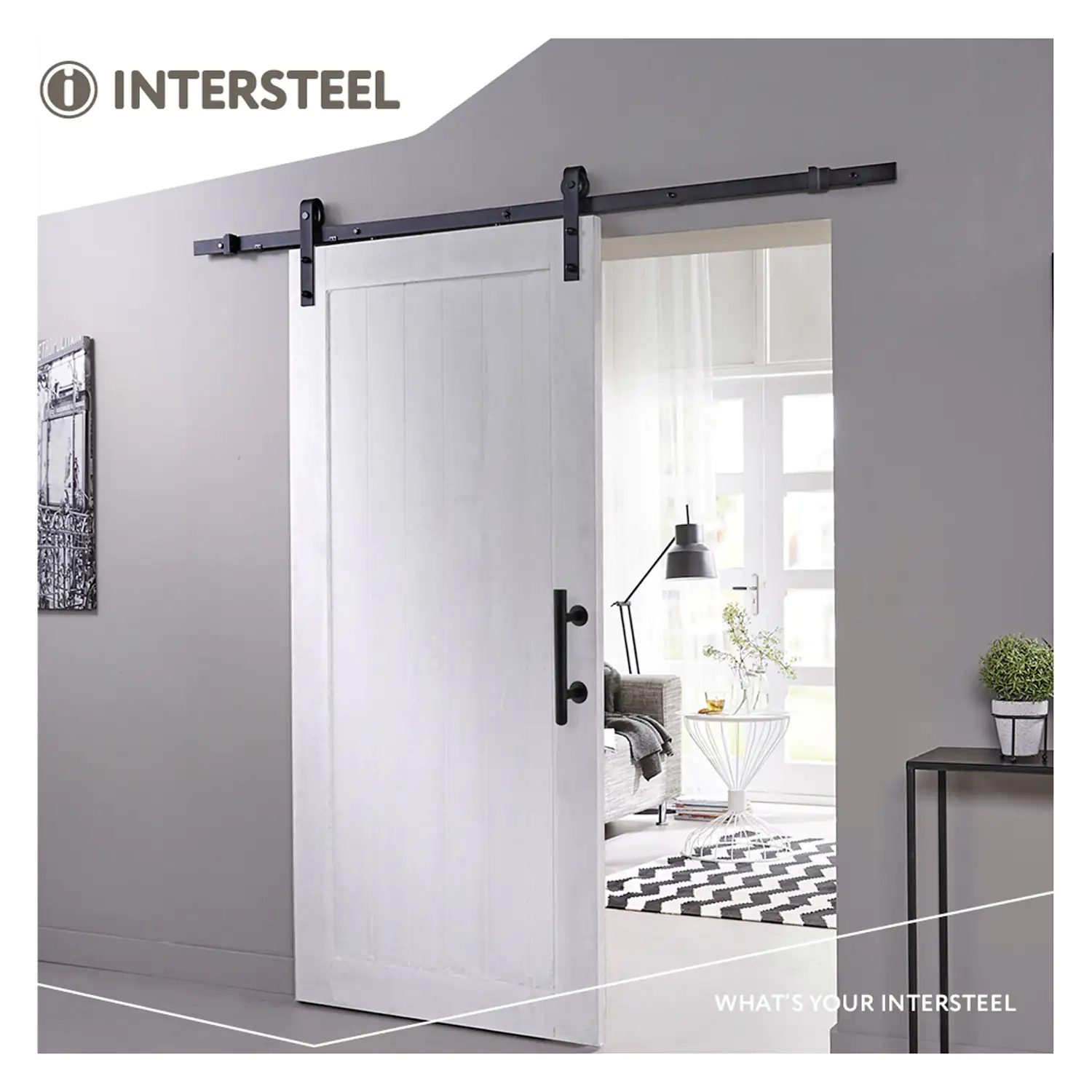 Schiebetür Legno 211,5 x 93 x 3,8 cm, inkl. Schiebetürsystem Basic schwarz