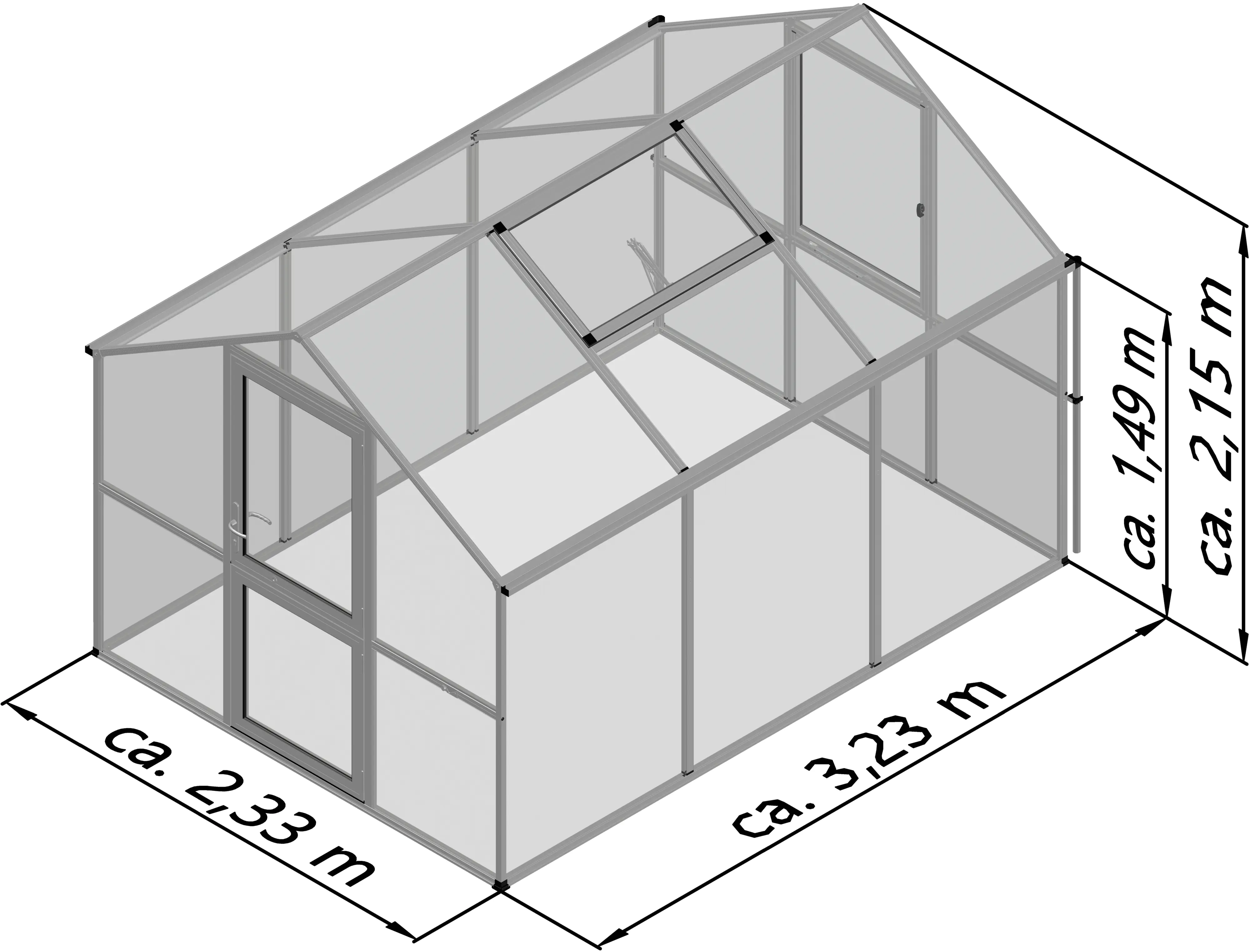 KGT Alu-Gewächshaus Rose III 233 x 323 cm KGT Alu-Gewächshaus Rose III 233 x 323 cm