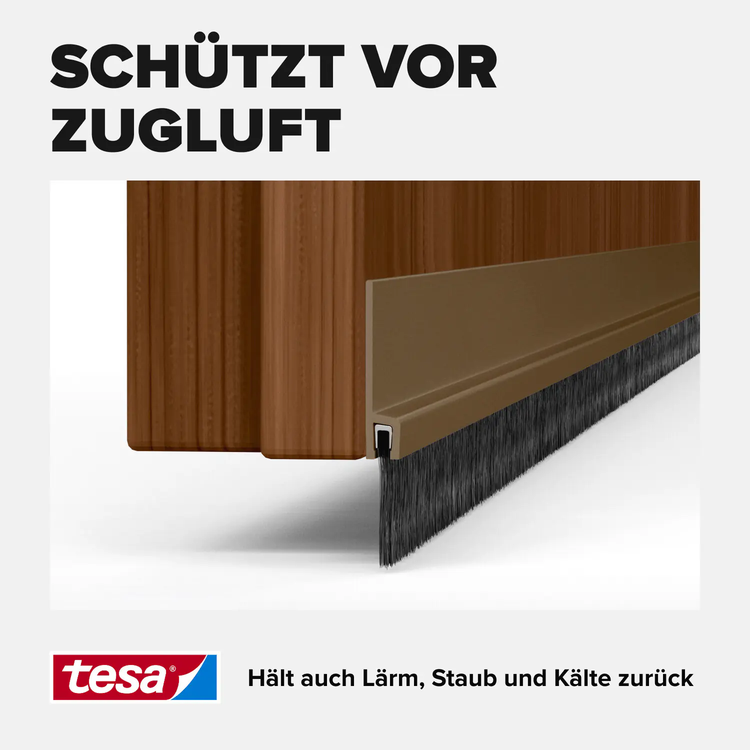 tesa Moll Türdichtschiene braun, für Spalten bis 12 mm