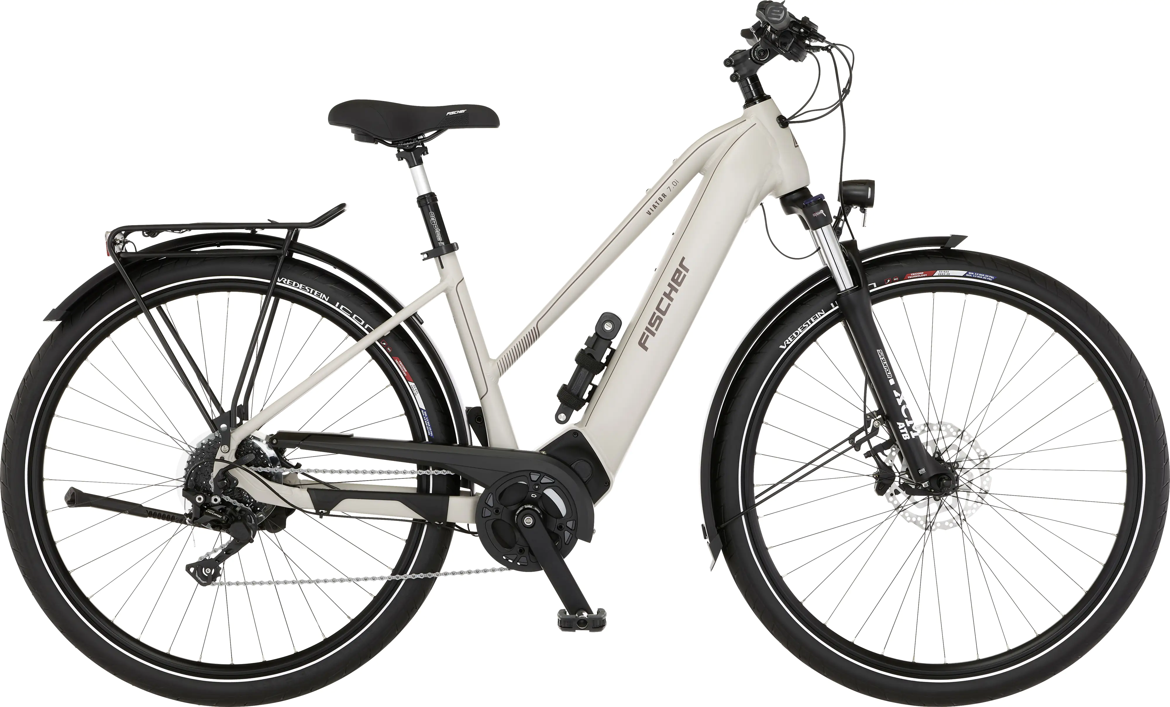 FISCHER Trekking E-Bike Viator 7.0i 28 Zoll RH 45 cm hellgrau