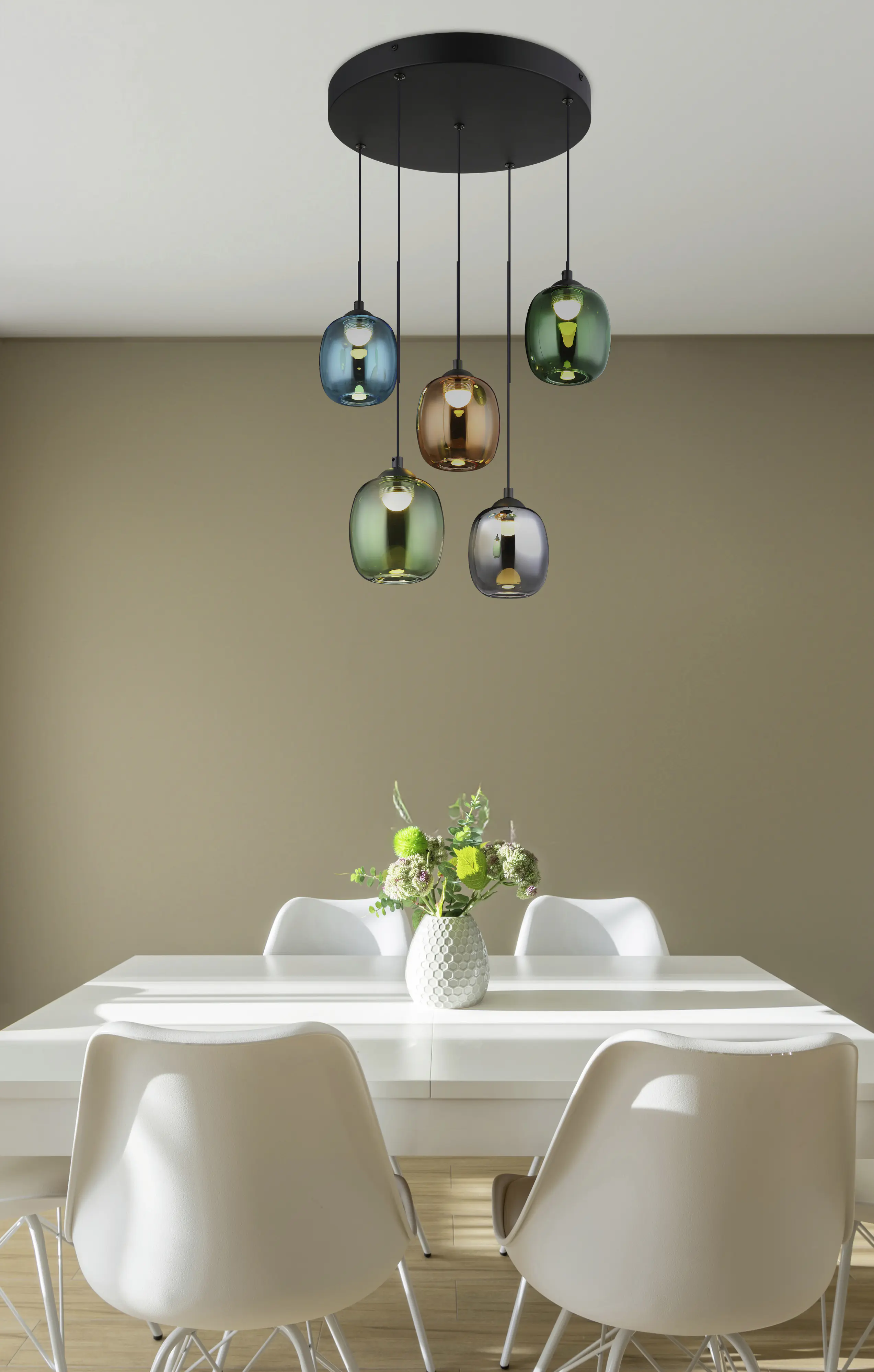 Globo Hängeleuchte Minara 27,00W schwarz matt (Ø x H) 43 x 150 cm warmweiß