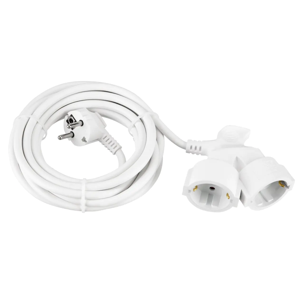 REV Verlängerungskabel 5m H05VV-F 3G 1,5 mm² Doppelkupplung, weiß REV Verlängerungskabel 5m H05VV-F 3G 1,5 mm² Doppelkupplung, weiß