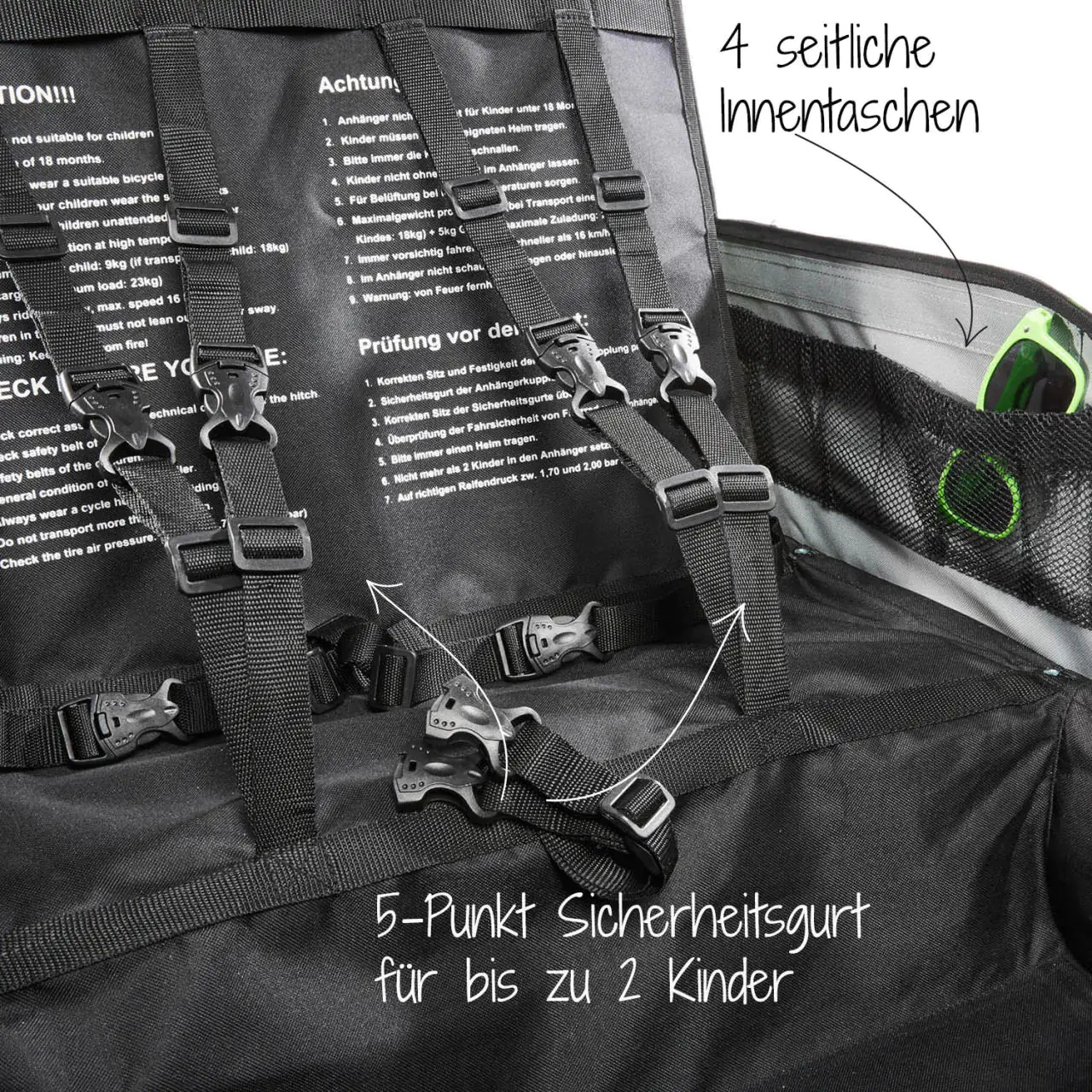 4008153863882_1 Fischer Kinder-Fahrradanhänger Komfort für 1 - 2 Kinder