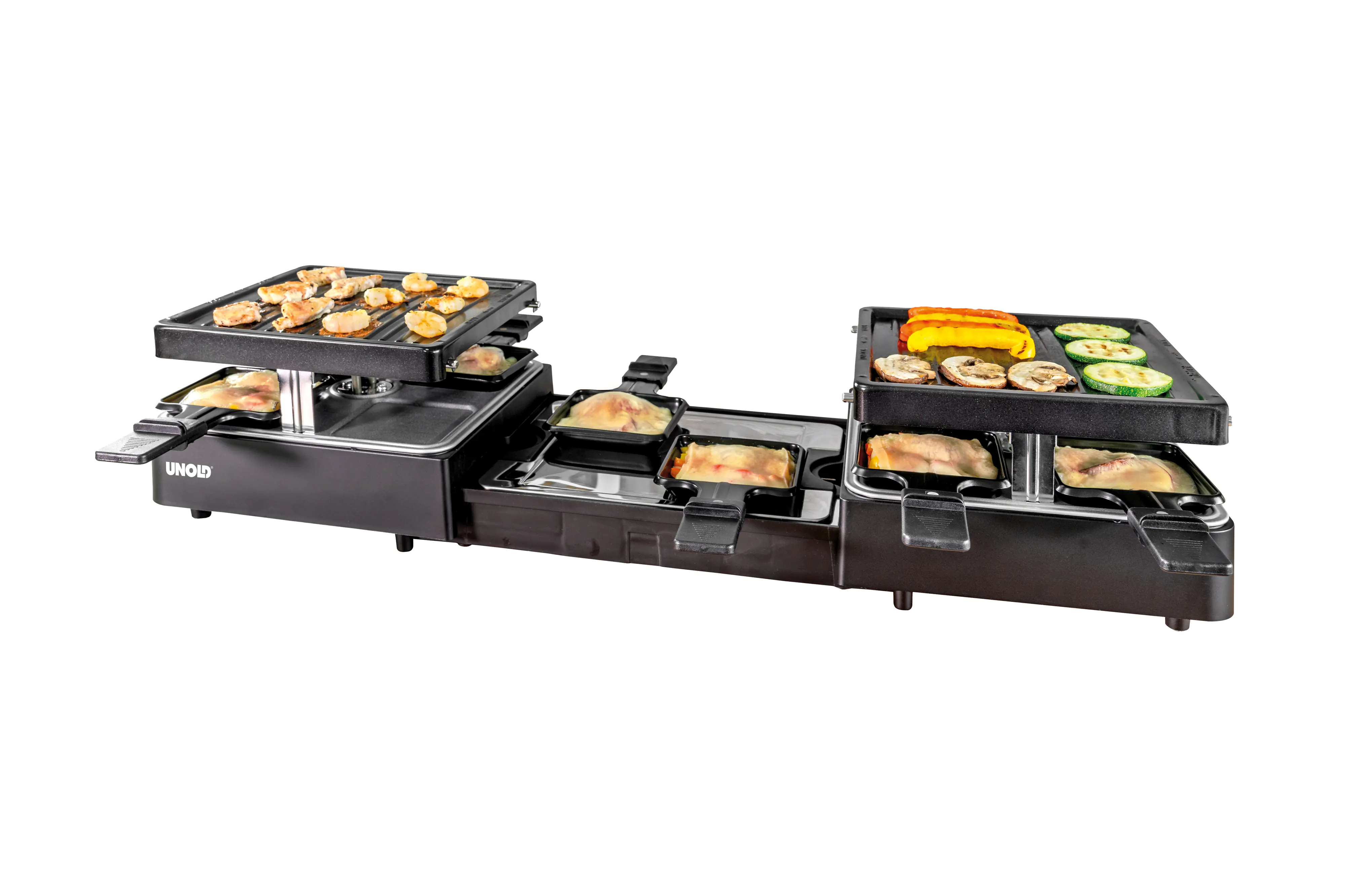 Unold Raclette Extendable für 8 Personen schwarz 1.300 Watt Unold Raclette Extendable für 8 Personen schwarz 1.300 Watt