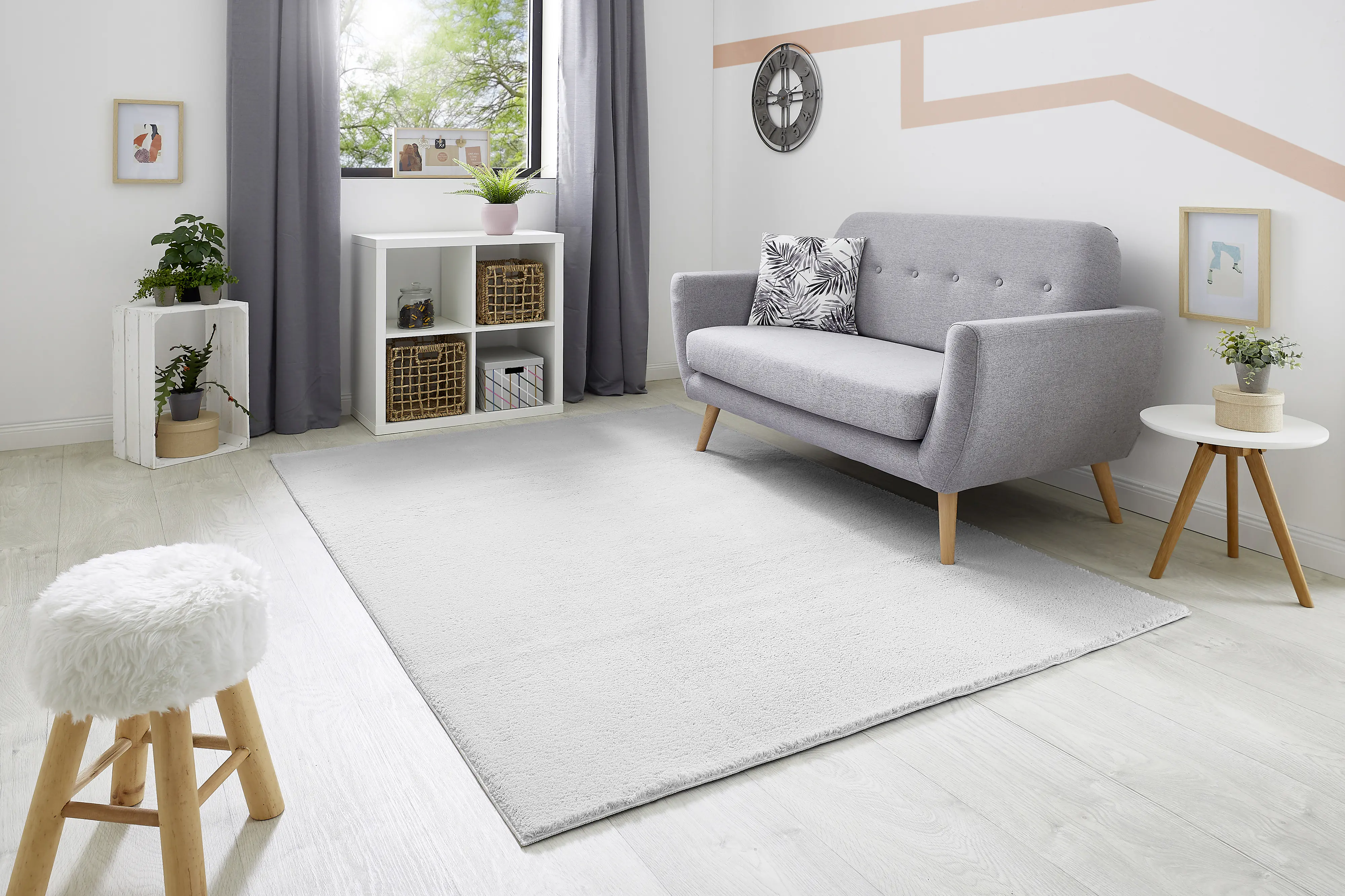 Flachwebteppich Bartolo 120 x 170 cm grau