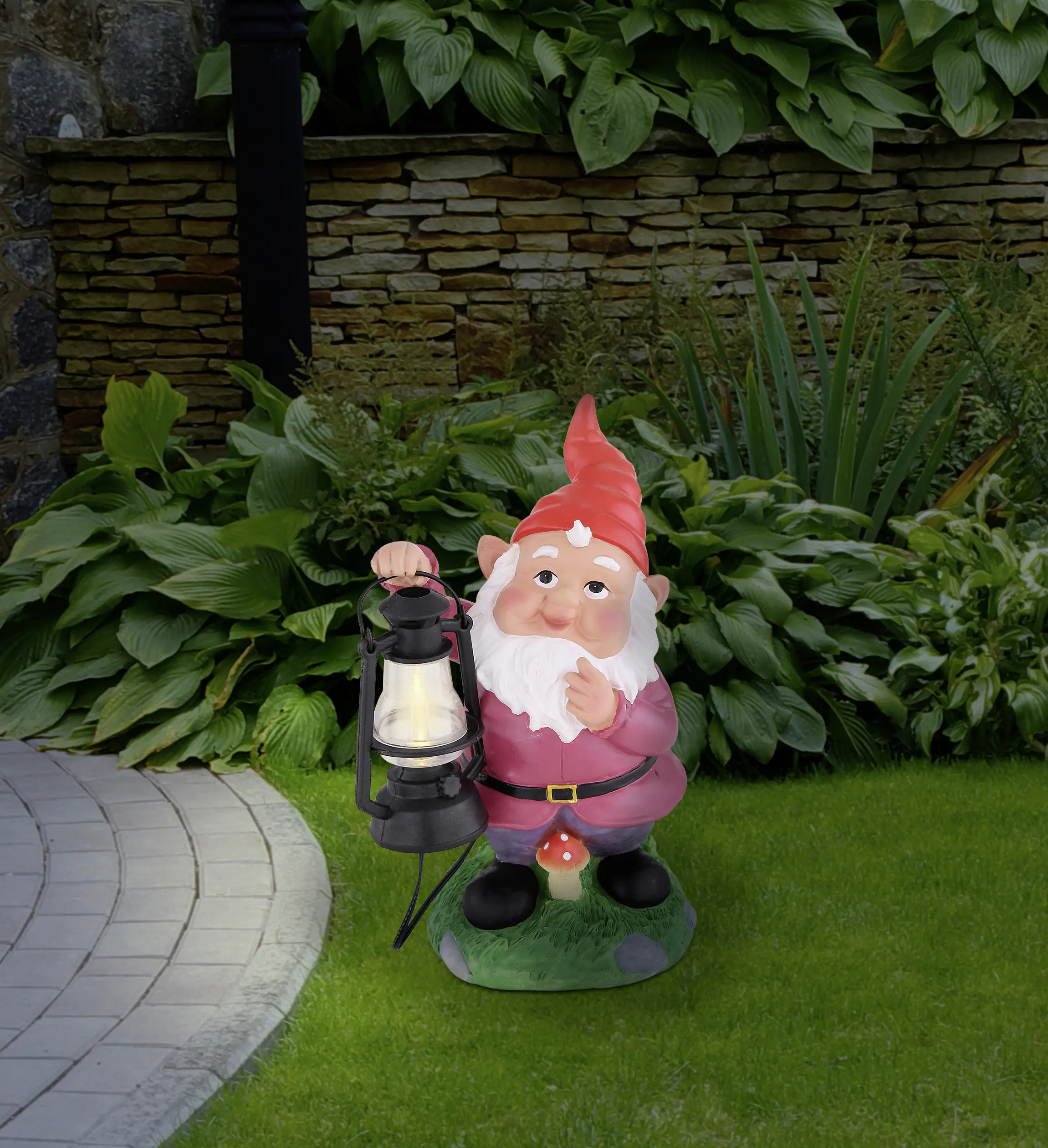 Globo LED Solarleuchte Gartenzwerg bunt warmweiß