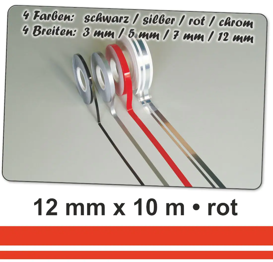 Hermann Schütz Auto Zierstreifen Deco-Stripe rot - DOPPELSTREIFEN 