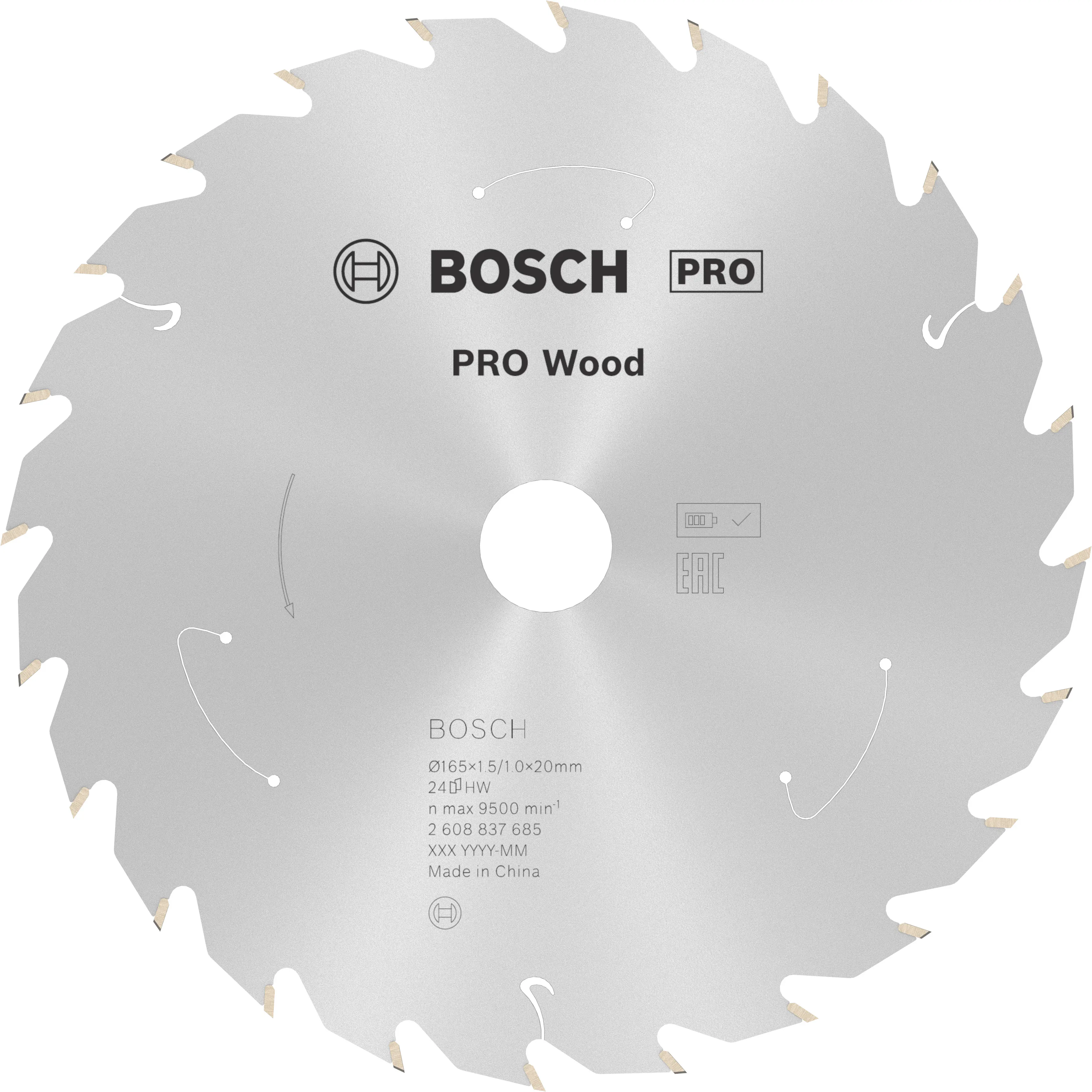 Bosch PRO Wood cordless Kreissägeblatt 165 x 1,5 x 20 mm T24 Bosch PRO Wood cordless Kreissägeblatt 165 x 1,5 x 20 mm T24