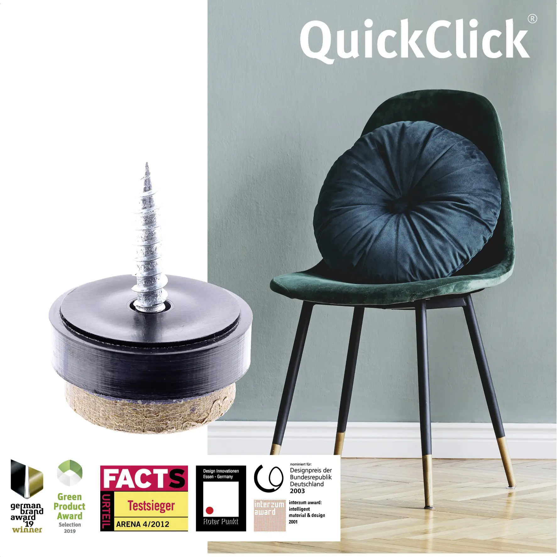 Wagner Möbelgleiter zum Anschrauben Syno schwarz braun Ø 17 mm - 4 Stück  Wagner Möbelgleiter zum Anschrauben Syno schwarz braun Ø 17 mm - 4 Stück