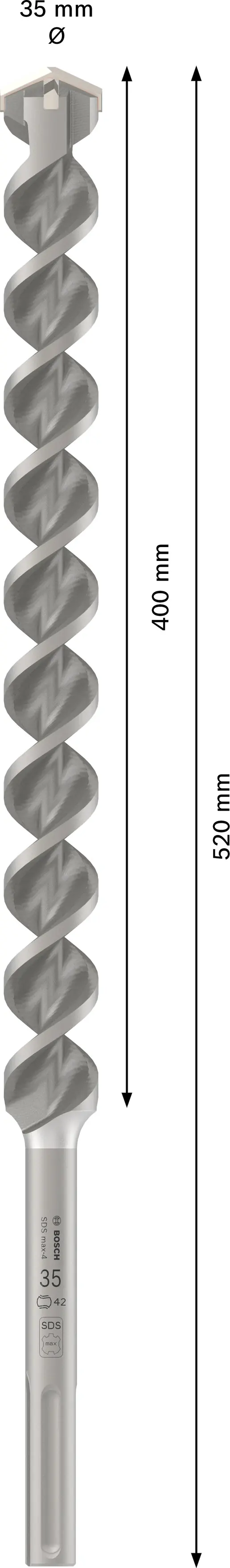 Bosch PRO Hammerbohrer SDS max-4 35 x 400 x 520 mm