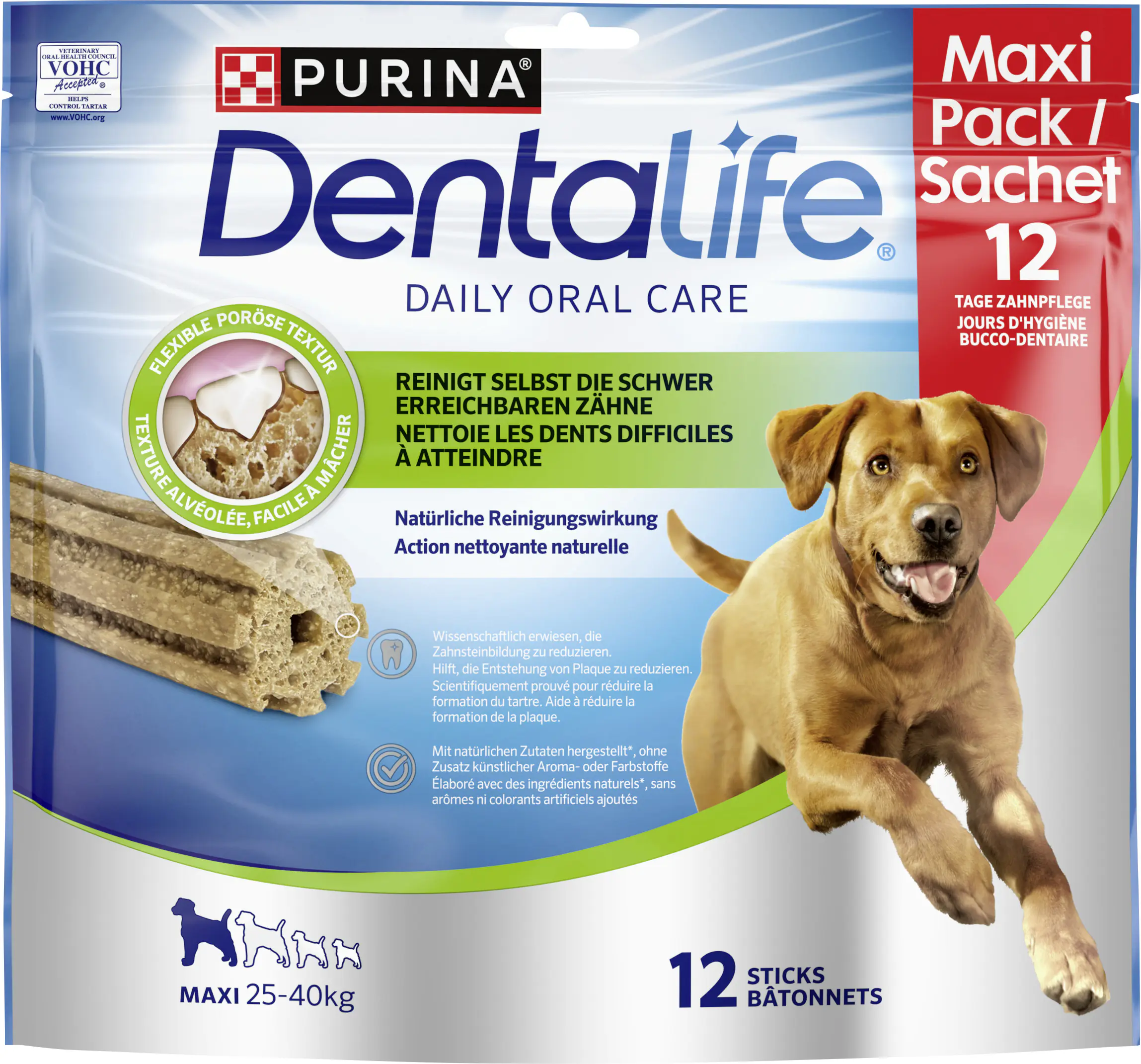 Purina DentaLife Maxi Snacks für große Hunde 12 Sticks 345g Maxipack