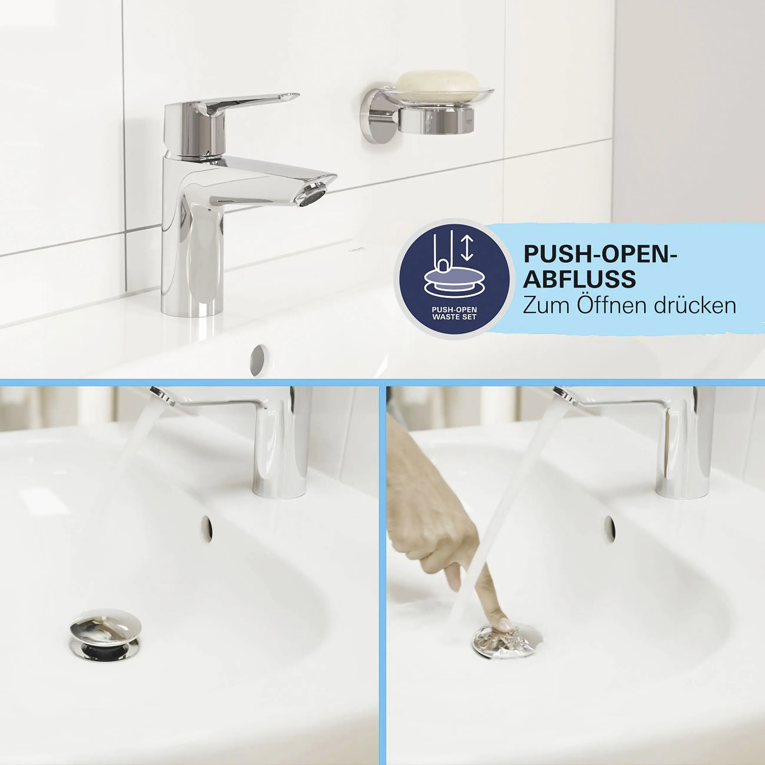 Grohe Quickfix Waschtischarmatur Start M-Size verchromt ausziehbar