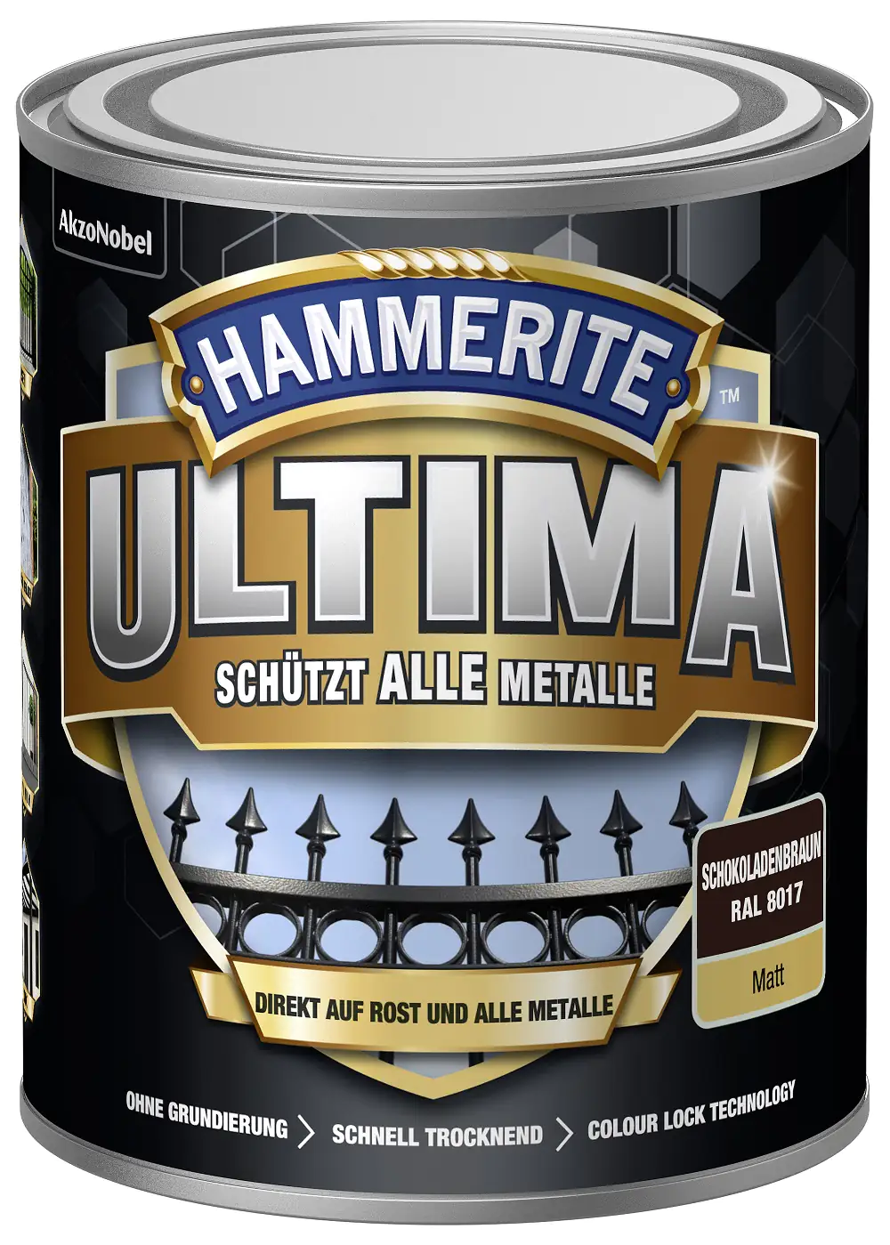 Hammerite Metallschutzlack ULTIMA matt schokoladenbraun RAL 8017 750 ml
