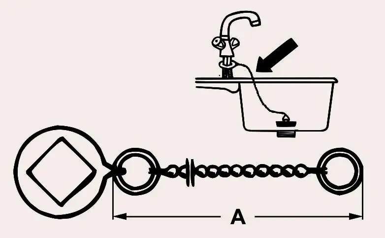 Cornat Ventilkette 35 cm mit Standhahnring