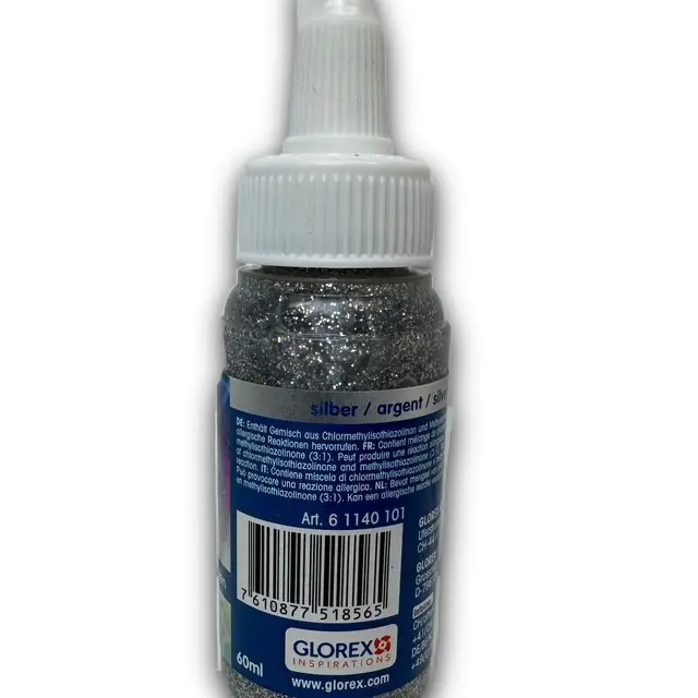 Glorex Glitterglue Flasche Dosierverschluss silber 60 ml Glorex Glitterglue Flasche Dosierverschluss silber 60 ml