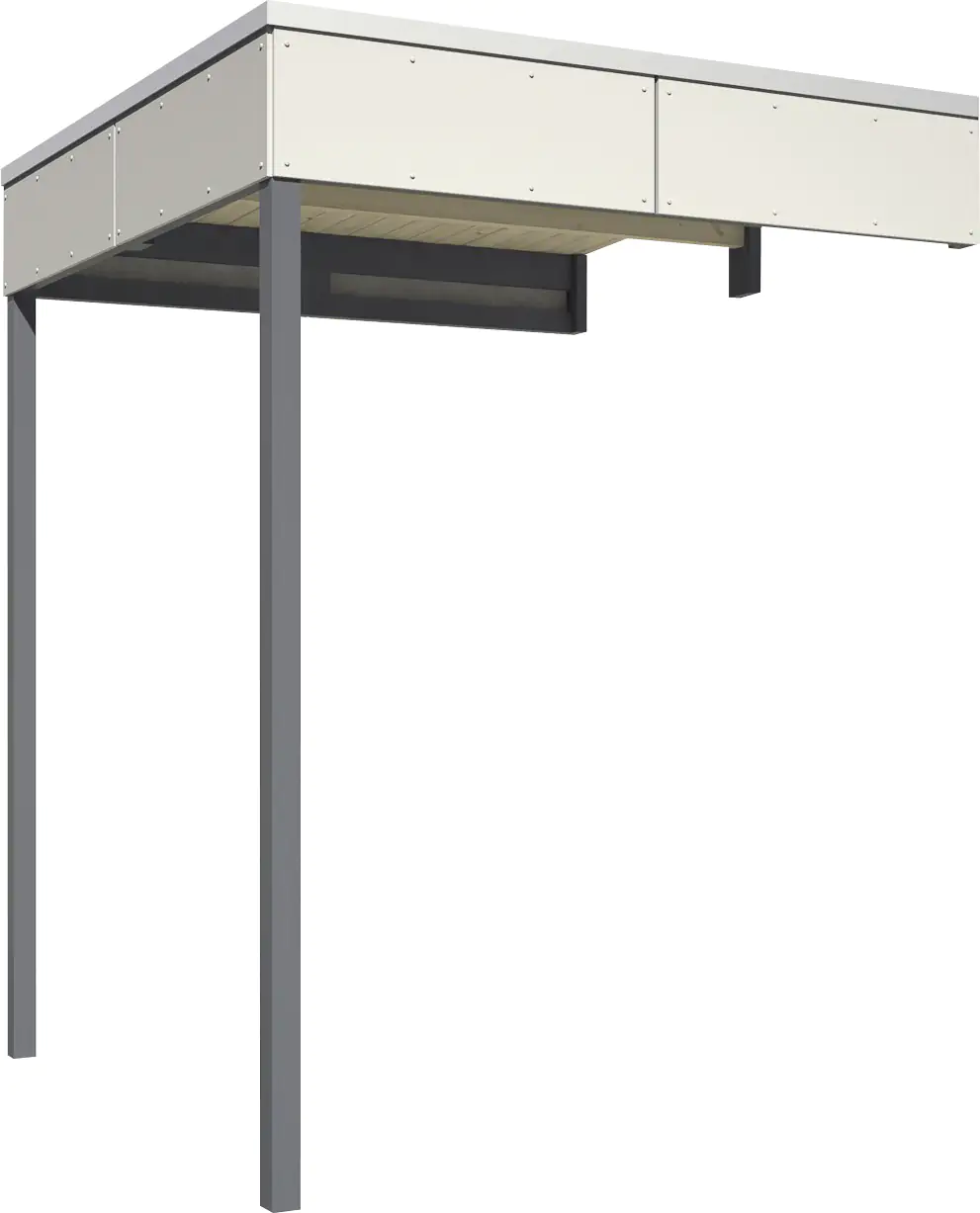 SKAN HOLZ Seitliche Überdachung für CrossCube 168 x 169 cm Gr. 2 Telegrau