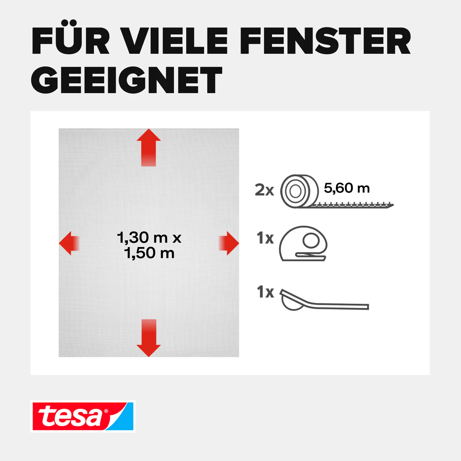 tesa Insektenschutz-Fenster SUN PROTECT 130 x 150 cm anthrazit