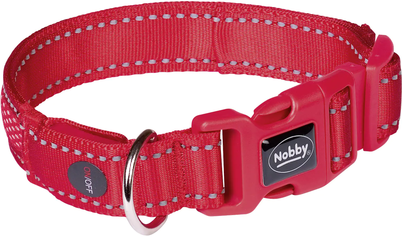 Nobby Halsband Flash Mesh rot mit 3 Leuchtmodi Nobby Halsband Flash Mesh rot mit 3 Leuchtmodi