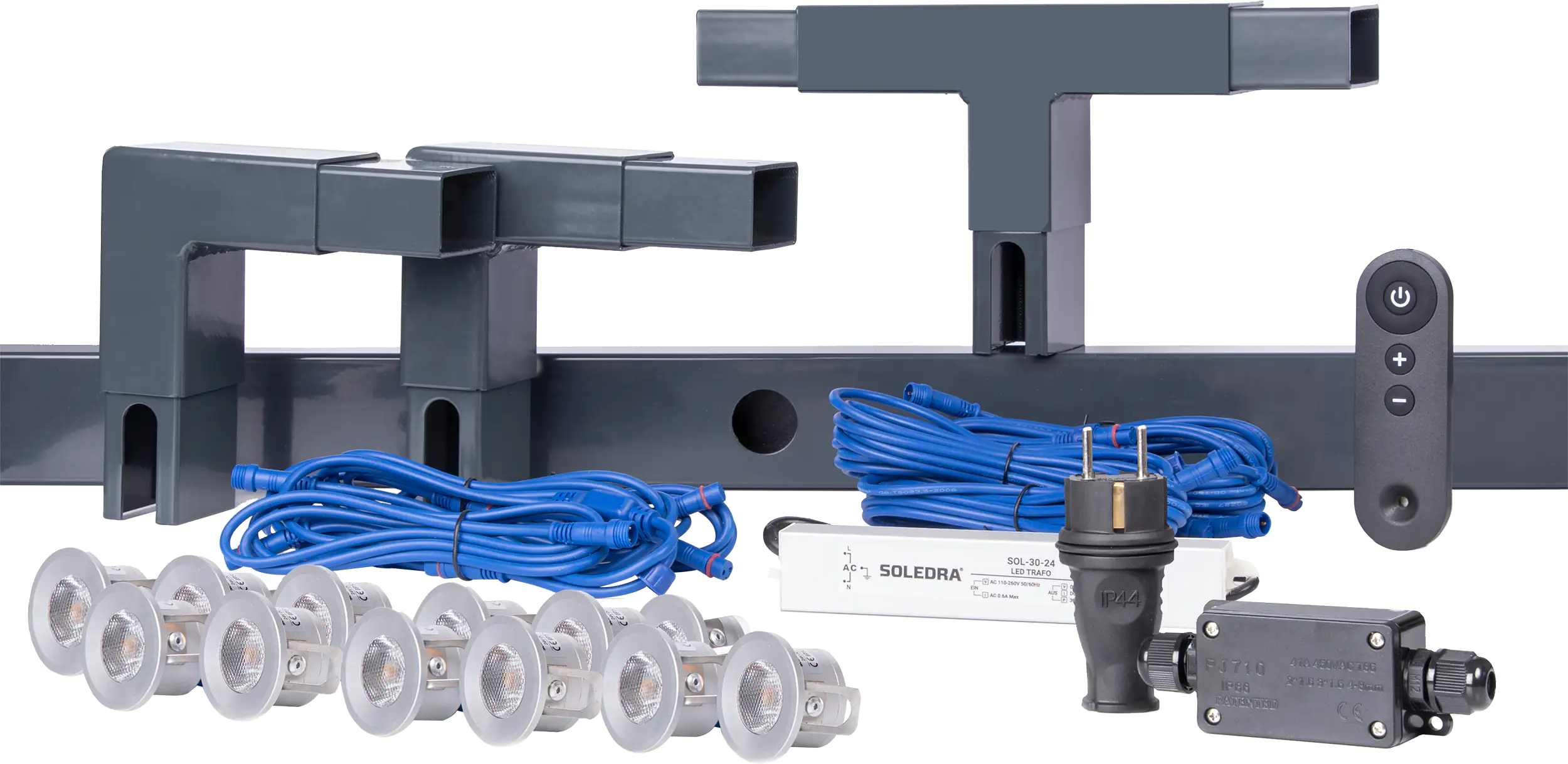 Alberts Beleuchtungsset Highlight für Doppelstabmatten 6 m lang anthrazit