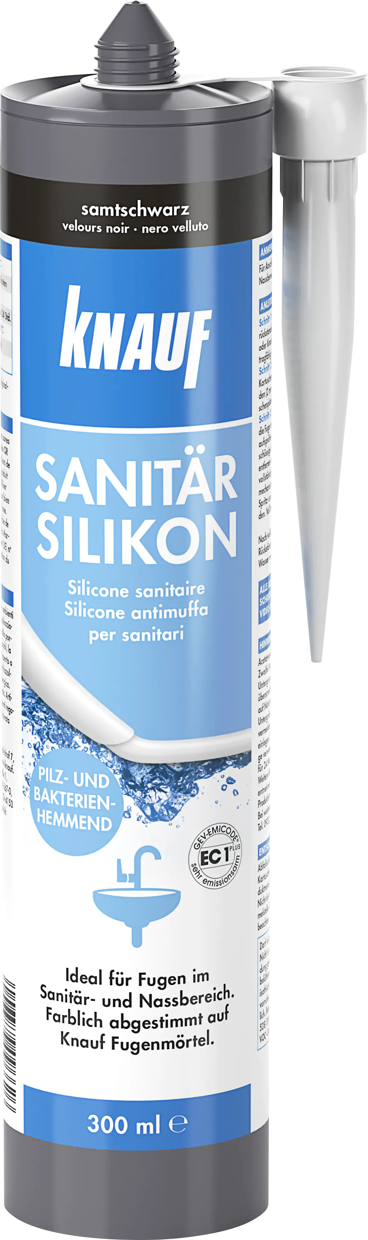Knauf Sanitär Silikon samtschwarz 300 ml Knauf Sanitär Silikon samtschwarz 300 ml