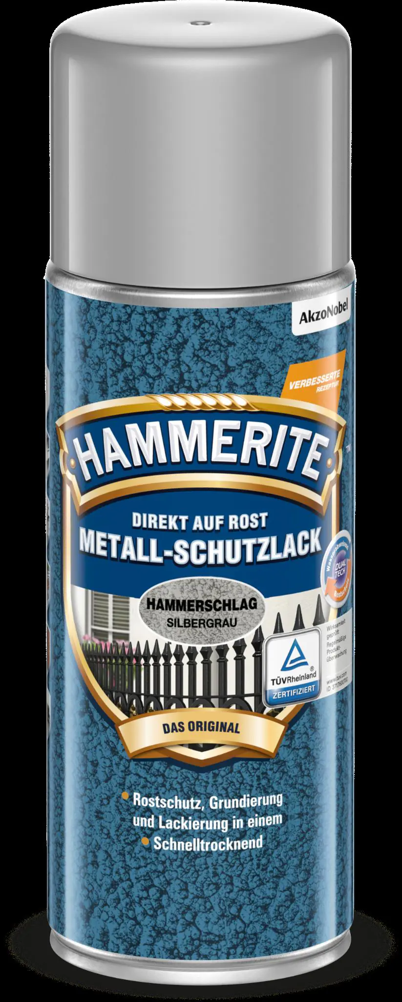 Hammerite Metall-Schutzlack Hammerschlag Spray 400 ml silbergrau