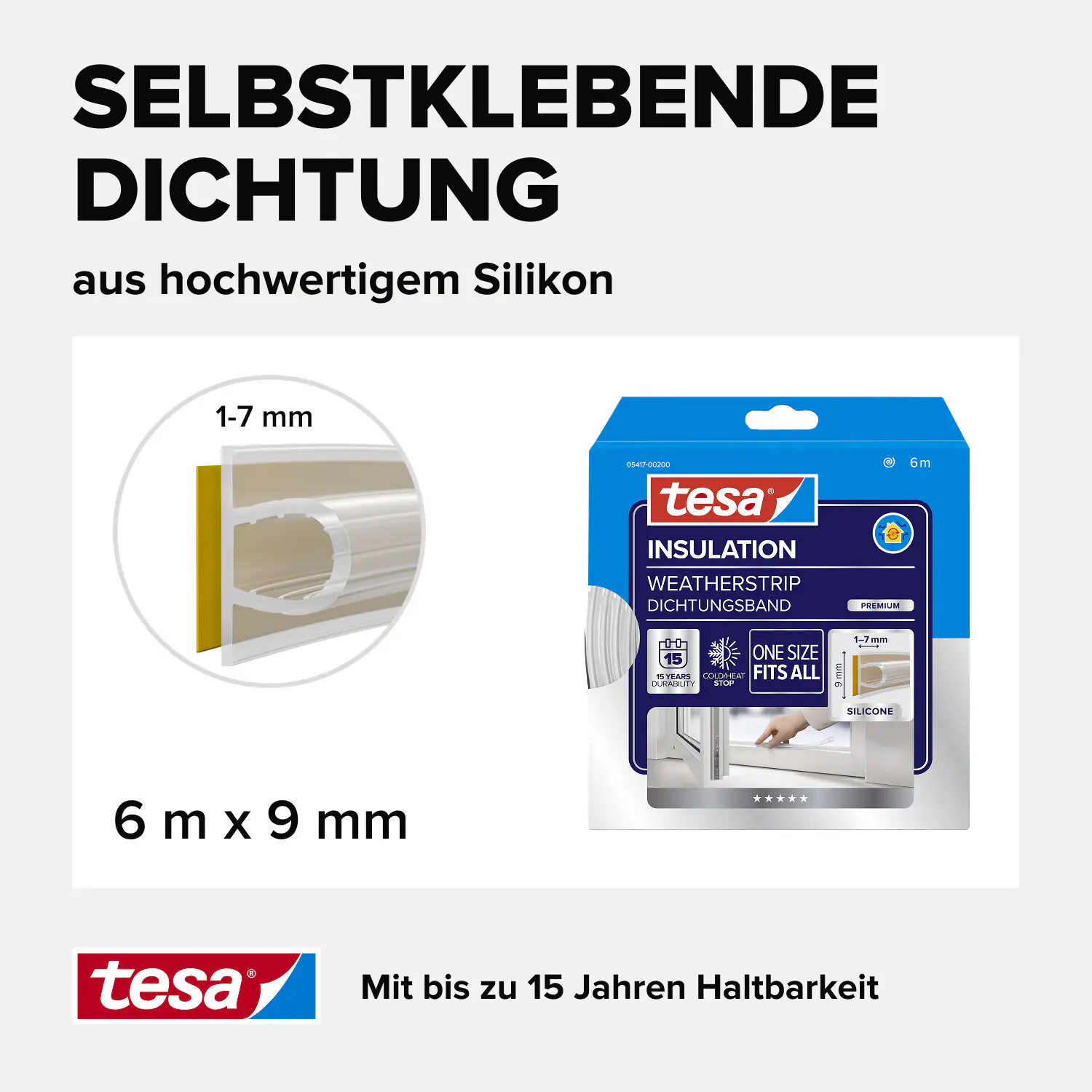 tesa Moll Dichtungsprofil Super Flex 6 m, transparent