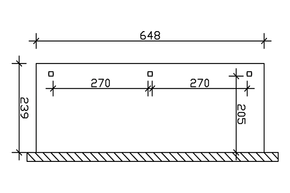 SKAN HOLZ Terrassenüberdachung Venezia 648 x 239 cm lasiert in Schiefergrau