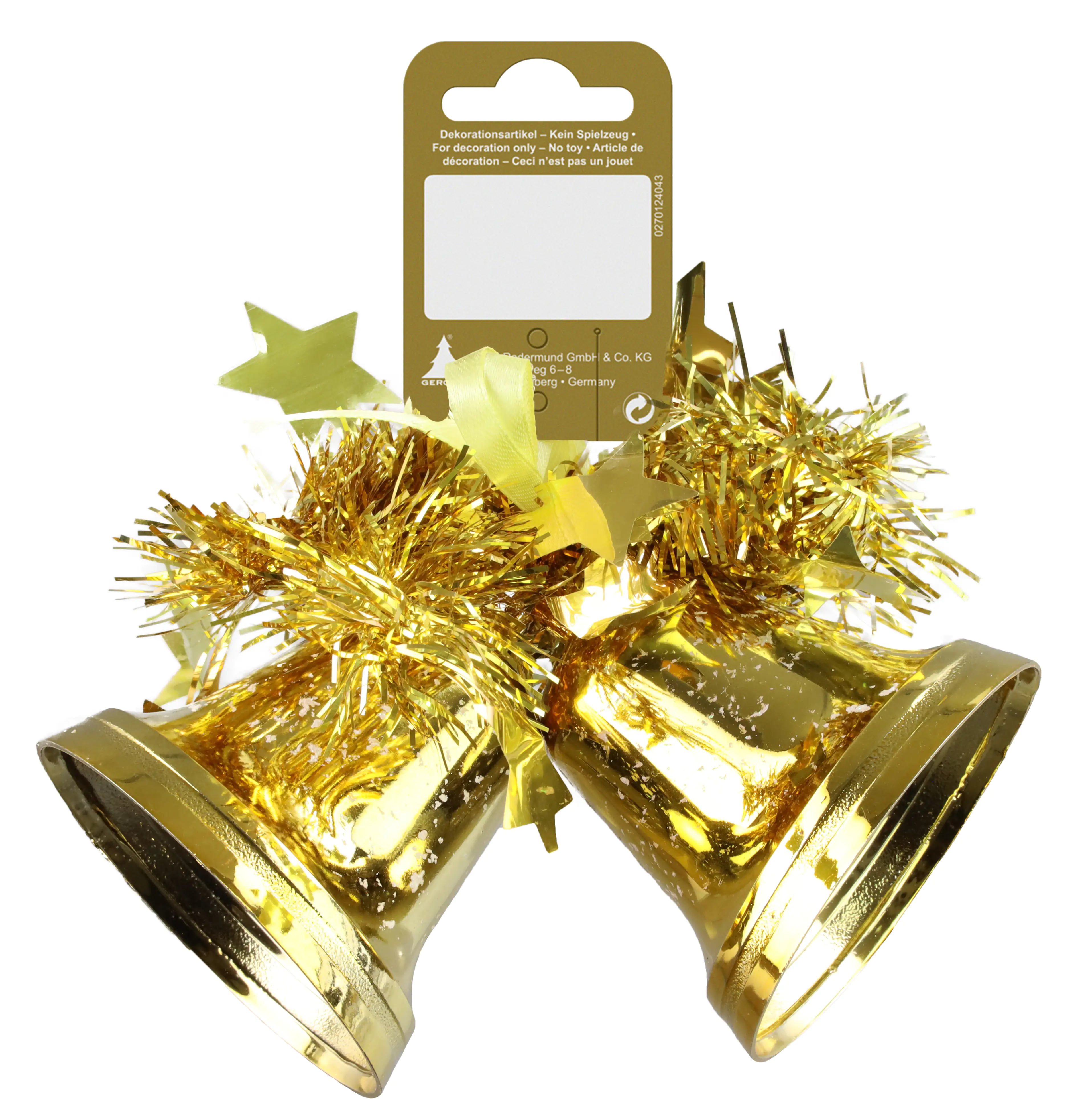 Doppelglocke zum Hängen gold 8 cm