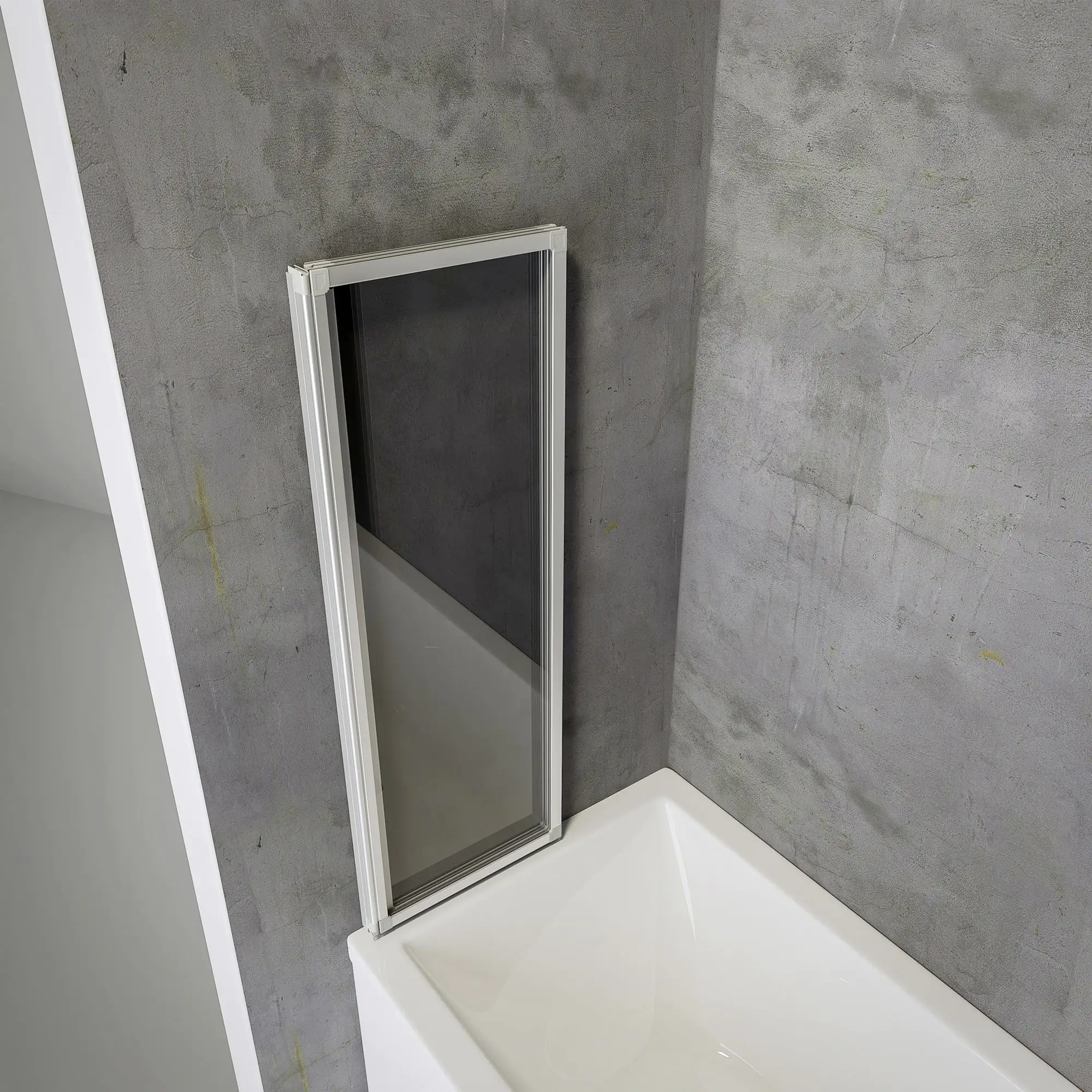 Schulte Badewannenaufsatz Alu natur 127 x 140 cm Sicherheitsglas