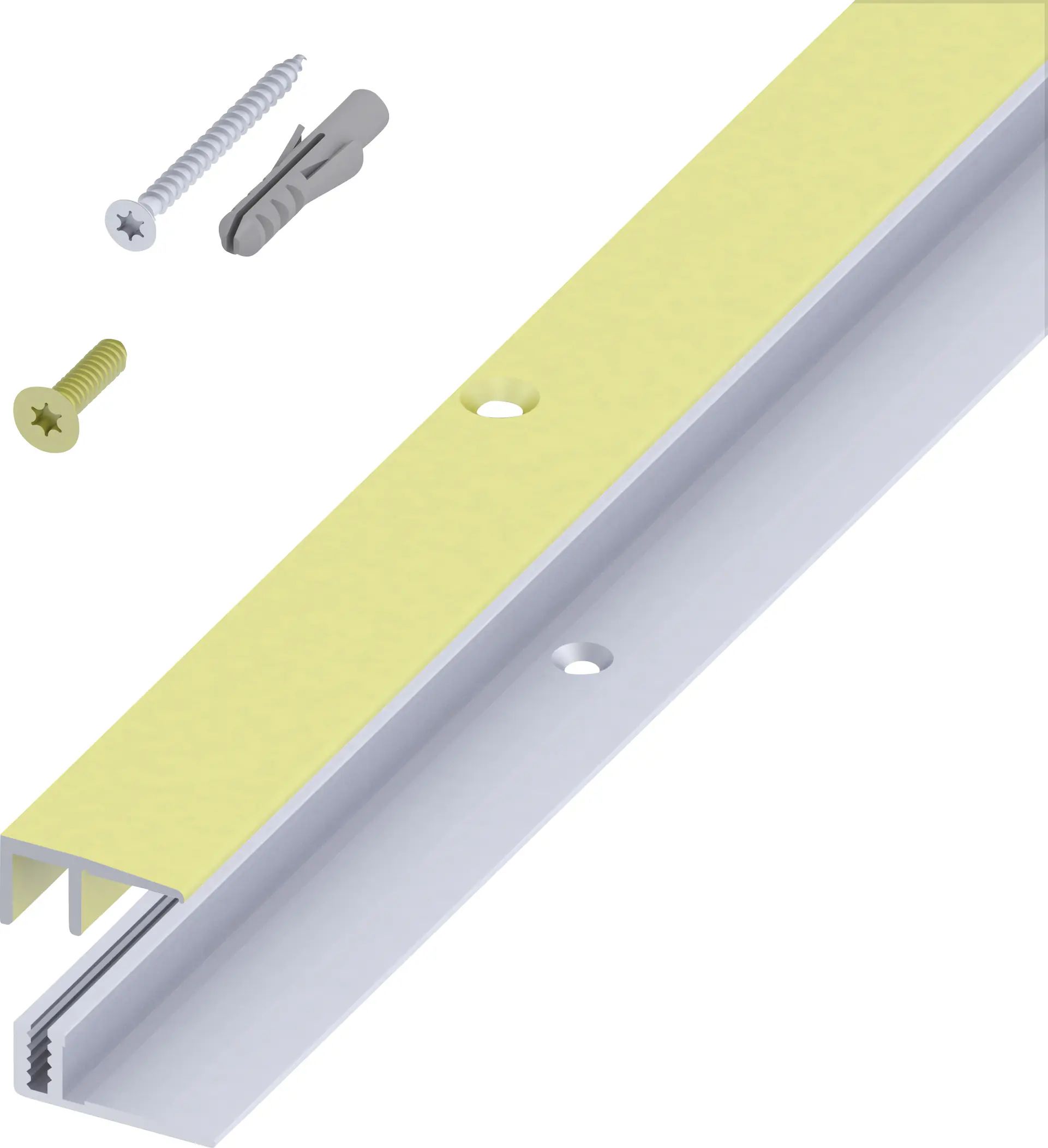 alfer Abschluss- + Träger- 1 m, 21 x 10.5 x 7 - 15 mm Alu eloxiert messing